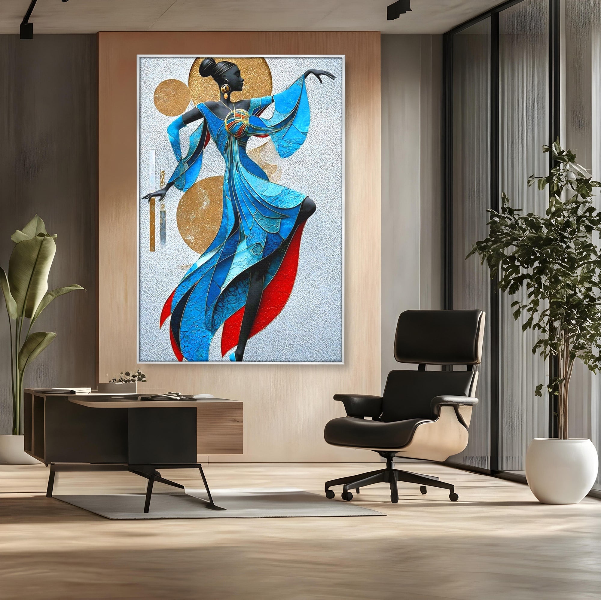 Tablou Canvas Premium LuxCanva® PI1057, Dansatoare Eleganta, Rochie, Eleganta, Arta, Colorat, Silhouette, Living, Culori Vibrante