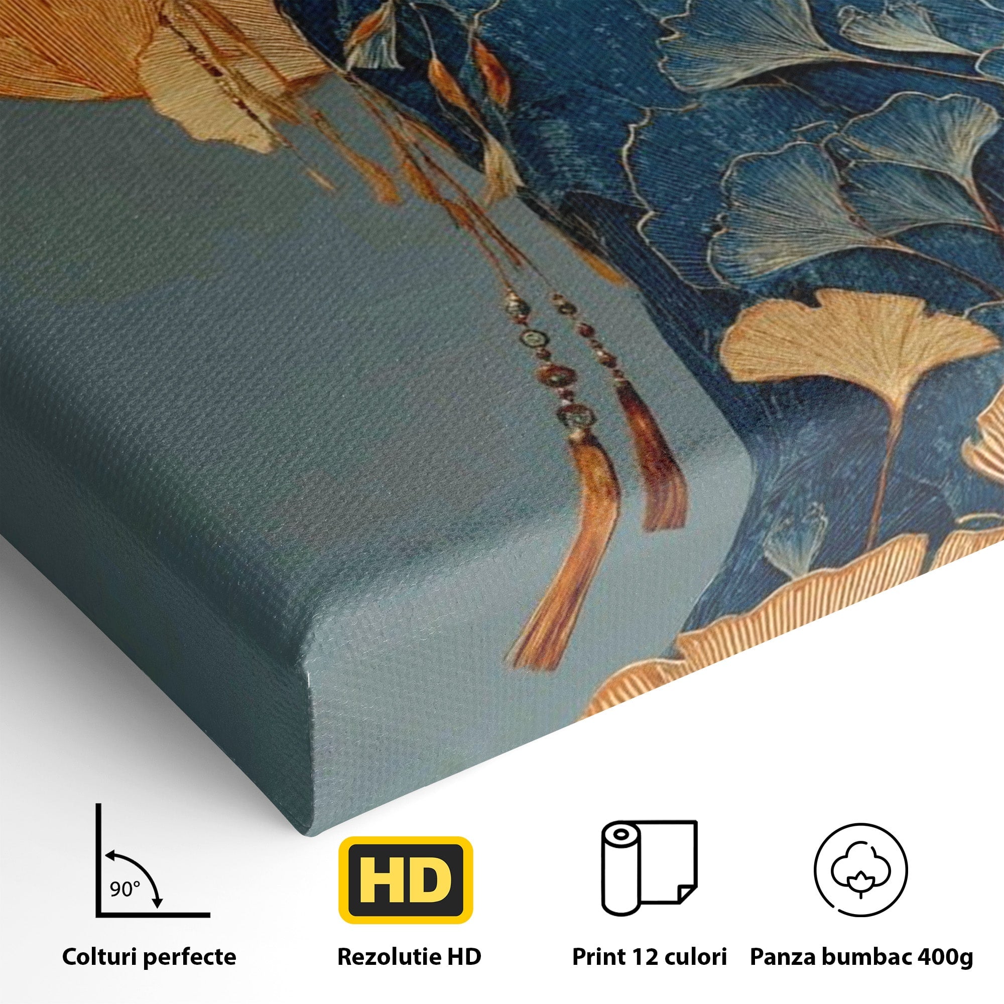 Tablou Canvas Premium LuxCanva® PI1058, Silueta Muzicala Sub Luna, Instrument, Muzica, Luna, Living, Arta, Culori Vibrante