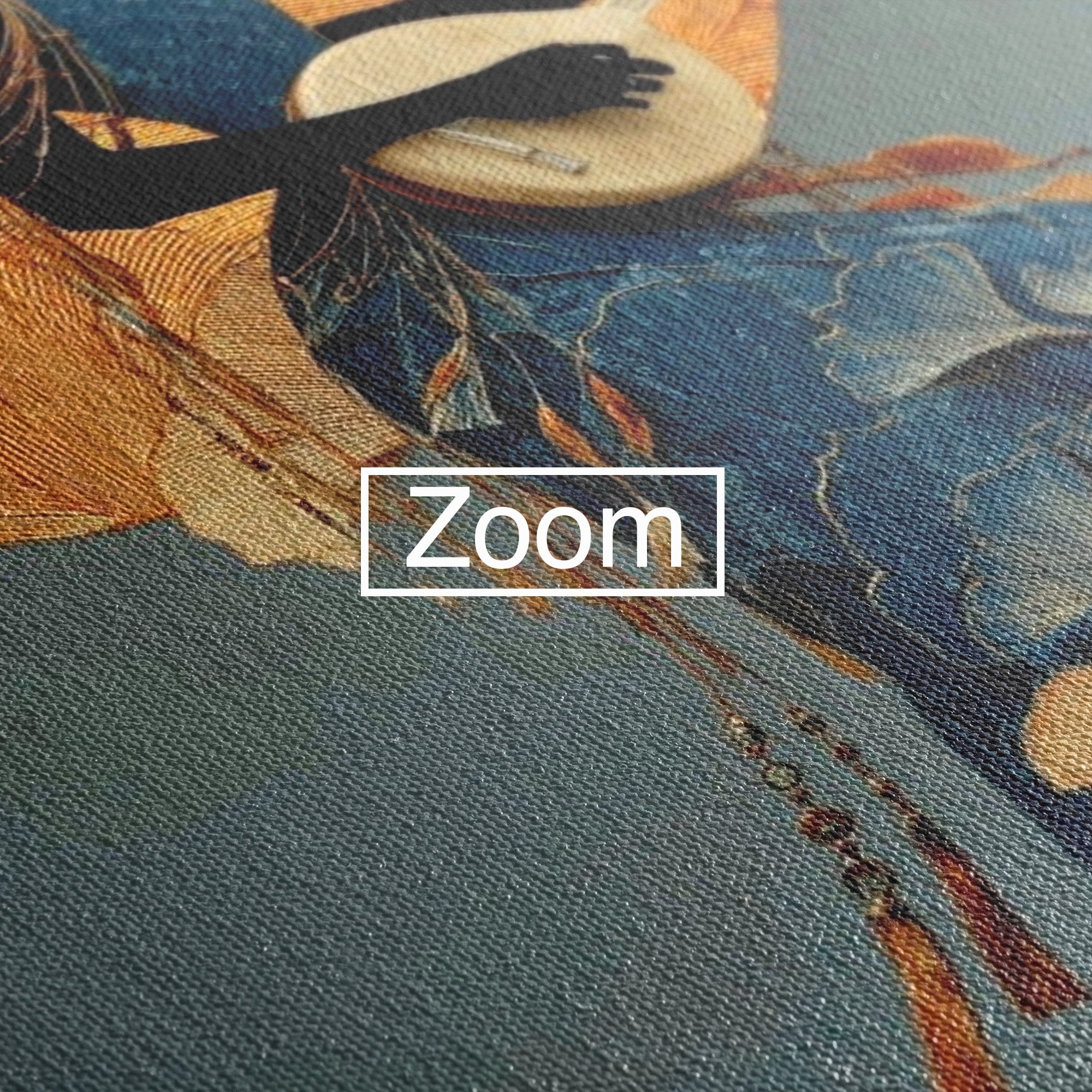Tablou Canvas Premium LuxCanva® PI1058, Silueta Muzicala Sub Luna, Instrument, Muzica, Luna, Living, Arta, Culori Vibrante