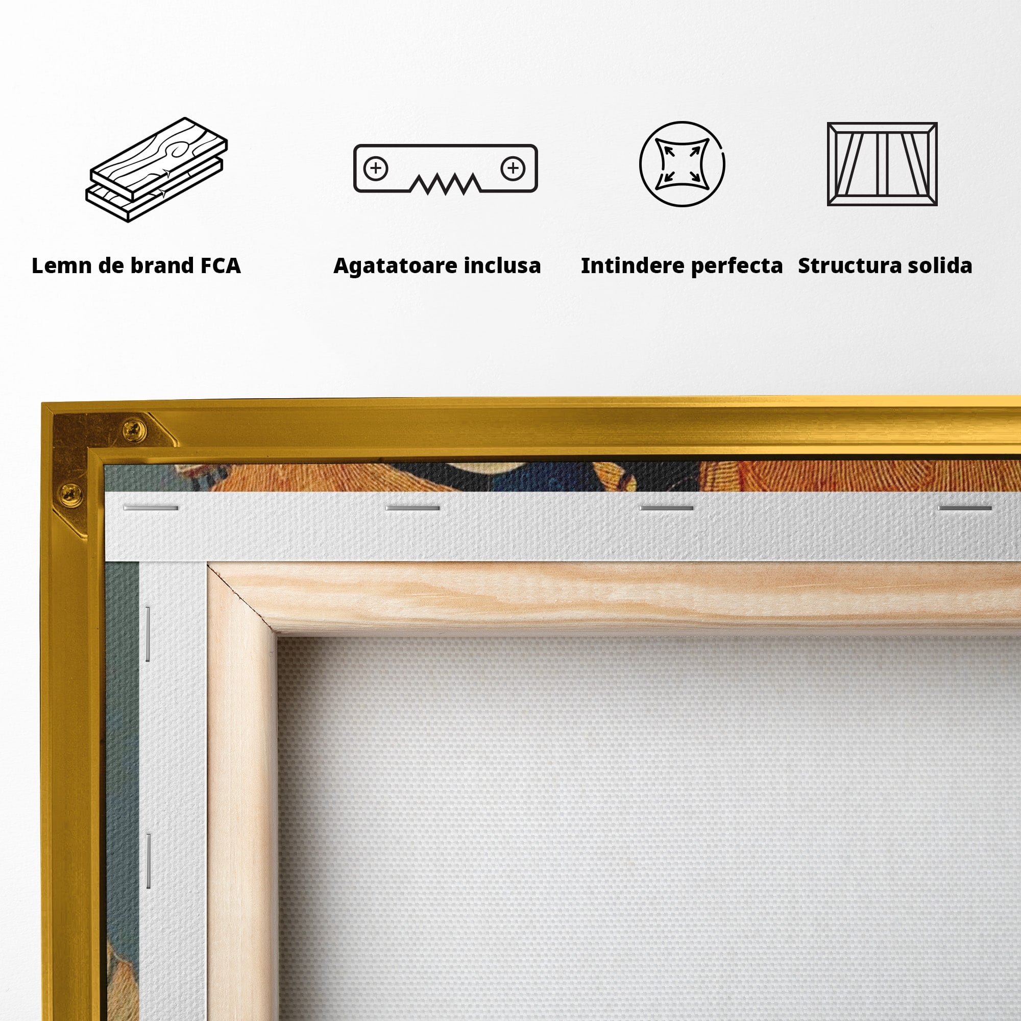 Tablou Canvas Premium LuxCanva® PI1058, Silueta Muzicala Sub Luna, Instrument, Muzica, Luna, Living, Arta, Culori Vibrante