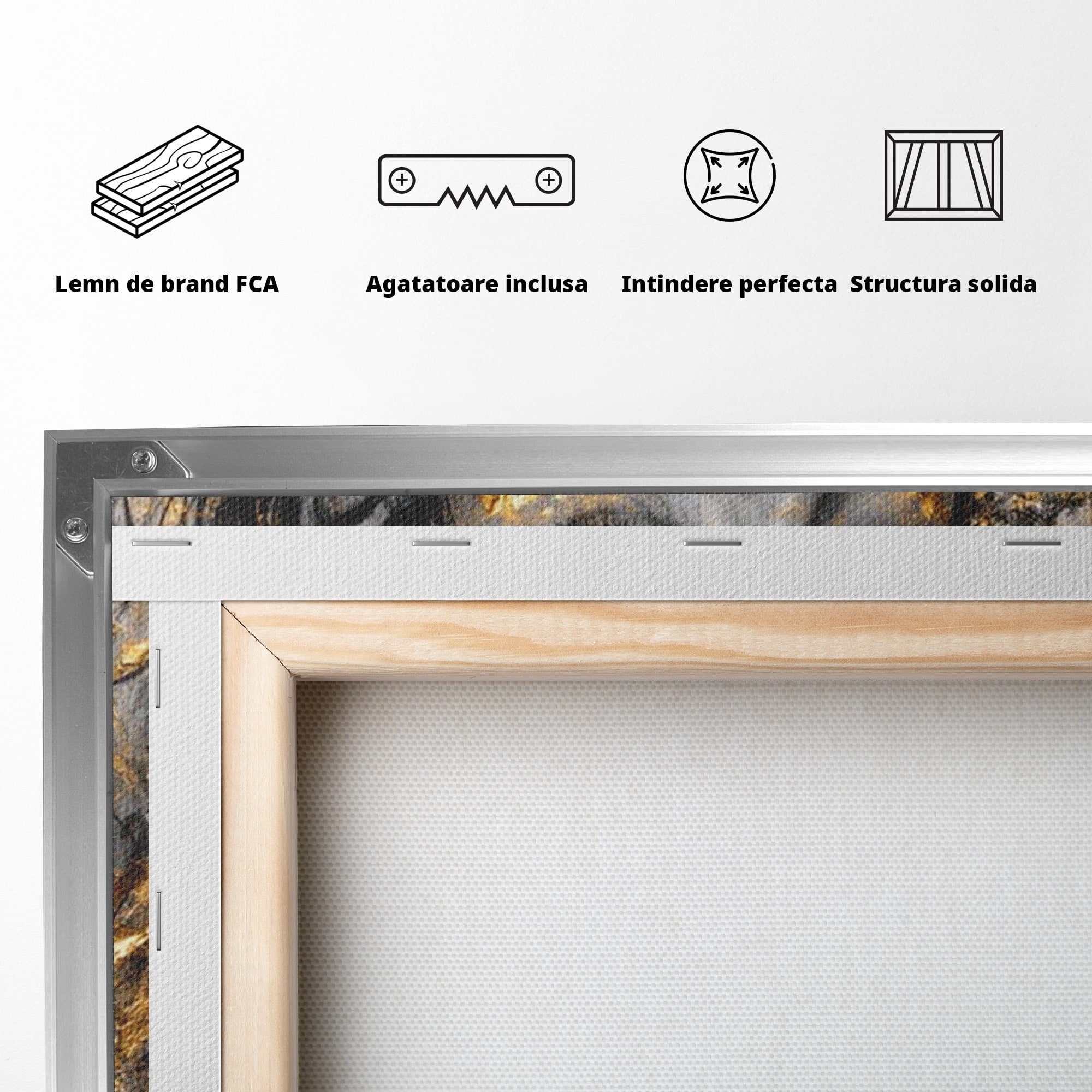 Tablou Canvas Premium LuxCanva® PI1059, Portret Aurit, Frumusete, Chip, Femeie, Arta, Eleganta, Living, Culori Vibrante