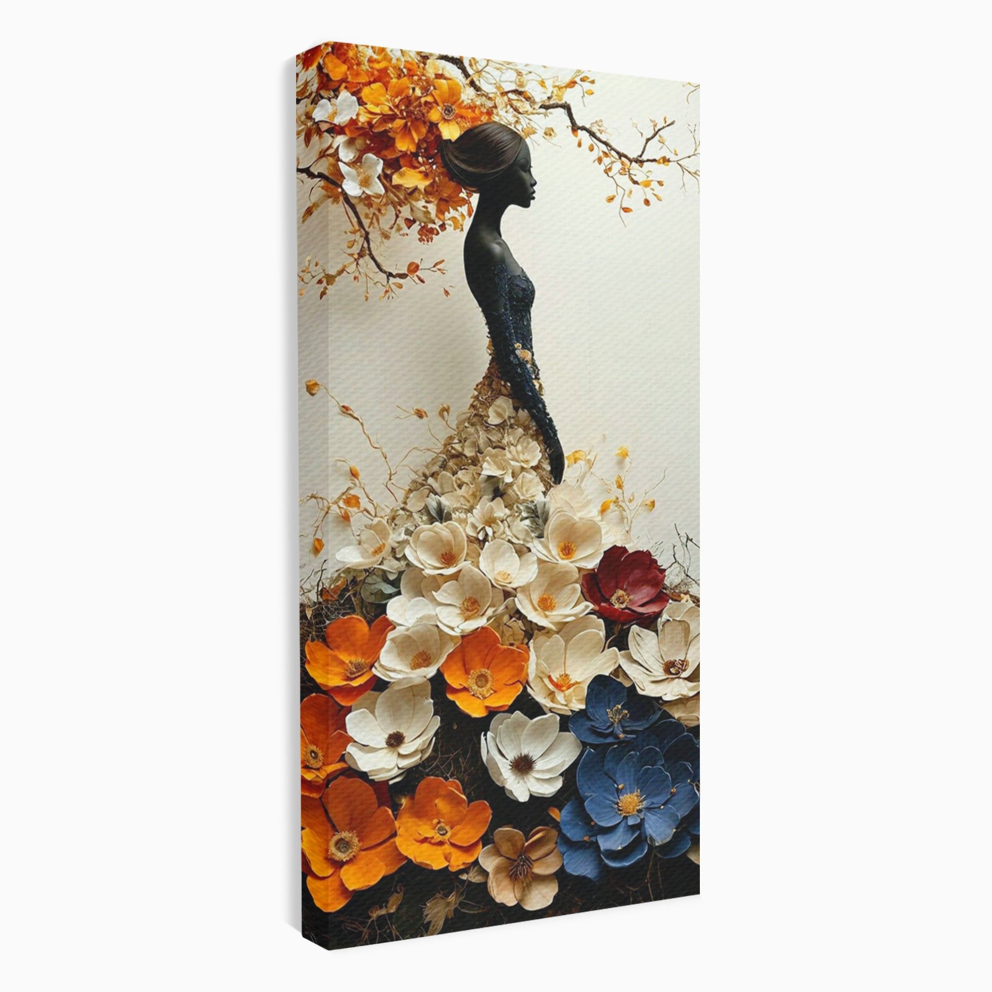 Tablou Canvas Premium LuxCanva® PI1060, Silfida Florala, Gradina, Flori, Eleganta, Femeie, Natura, Dormitor, Culori Vibrante