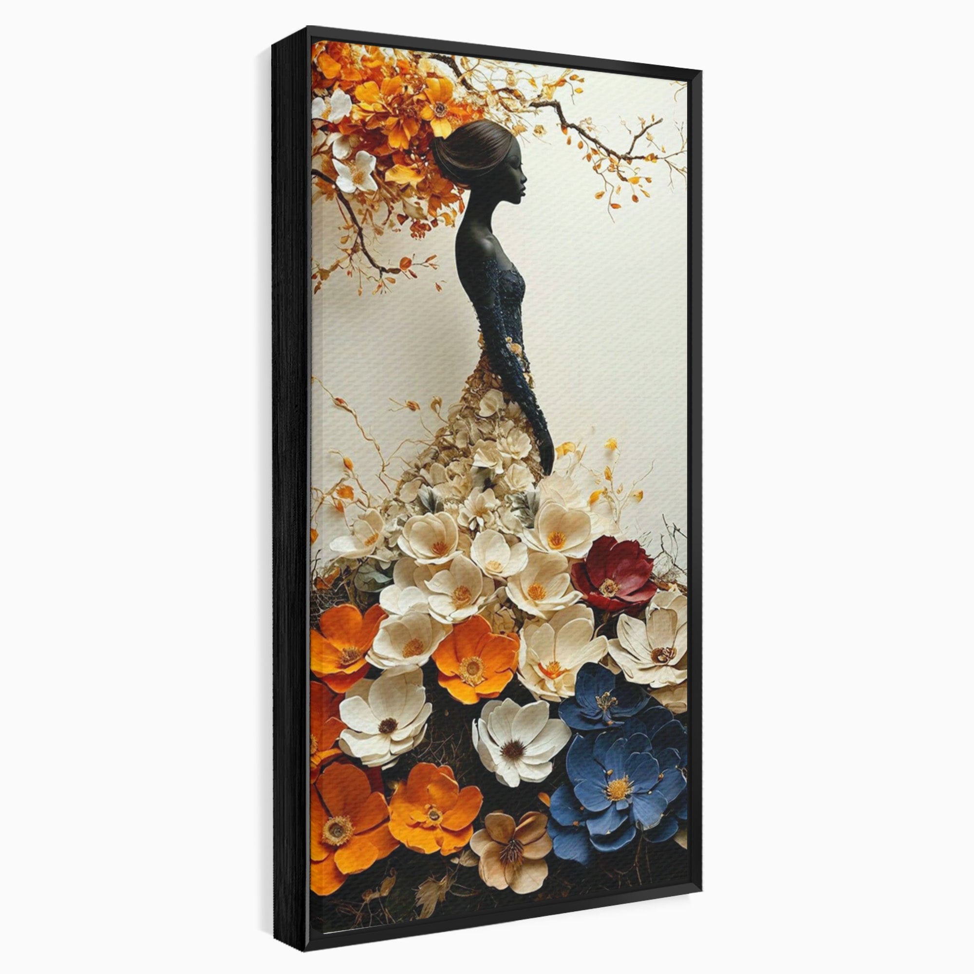 Tablou Canvas Premium LuxCanva® PI1060, Silfida Florala, Gradina, Flori, Eleganta, Femeie, Natura, Dormitor, Culori Vibrante