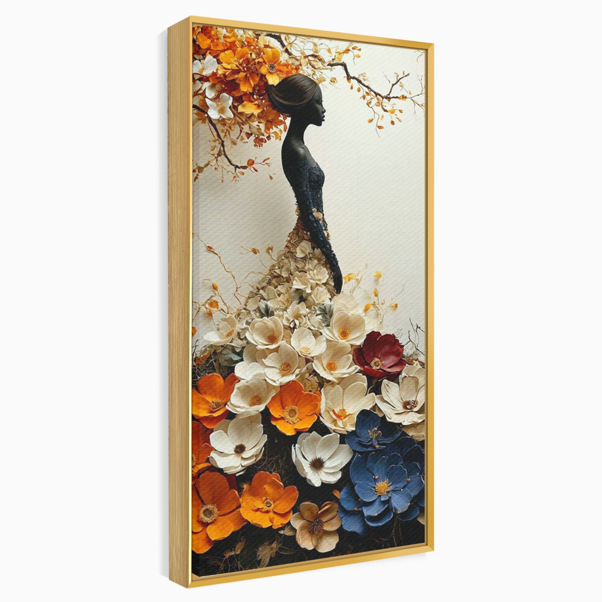 Tablou Canvas Premium LuxCanva® PI1060, Silfida Florala, Gradina, Flori, Eleganta, Femeie, Natura, Dormitor, Culori Vibrante