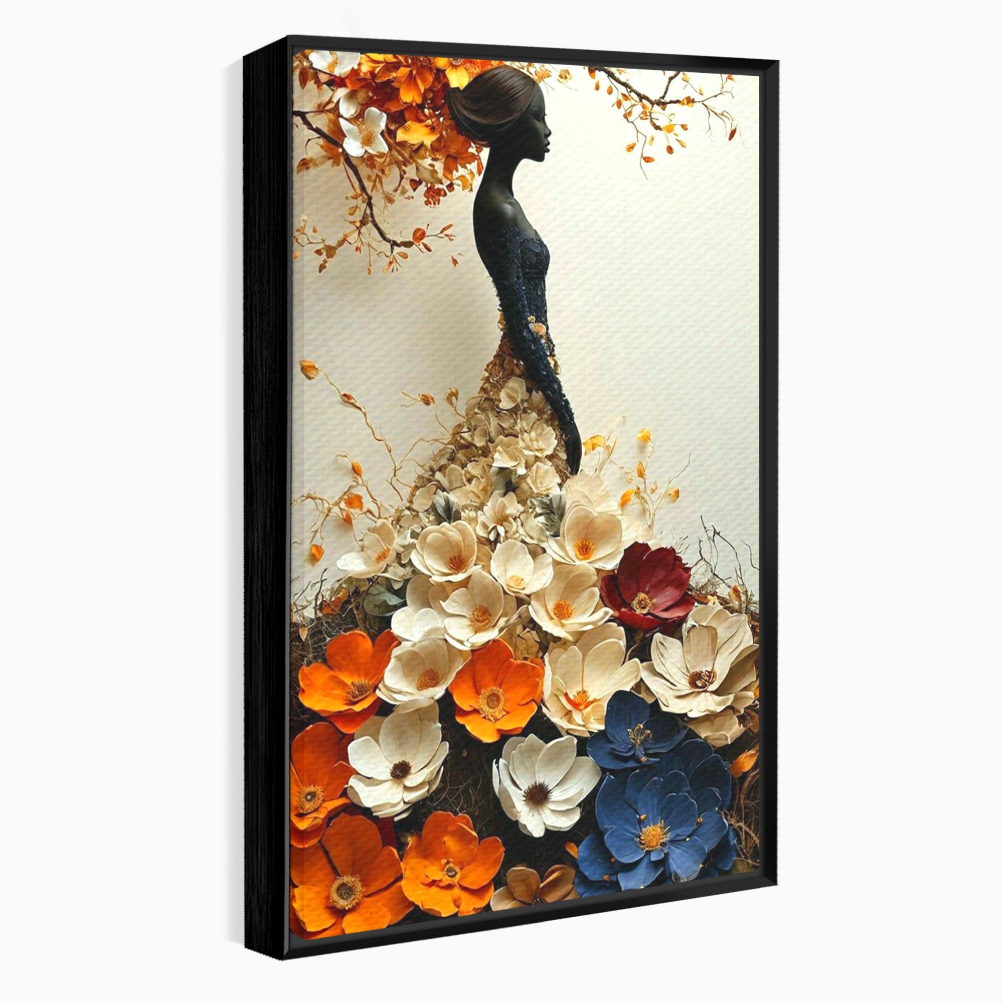 Tablou Canvas Premium LuxCanva® PI1060, Silfida Florala, Gradina, Flori, Eleganta, Femeie, Natura, Dormitor, Culori Vibrante