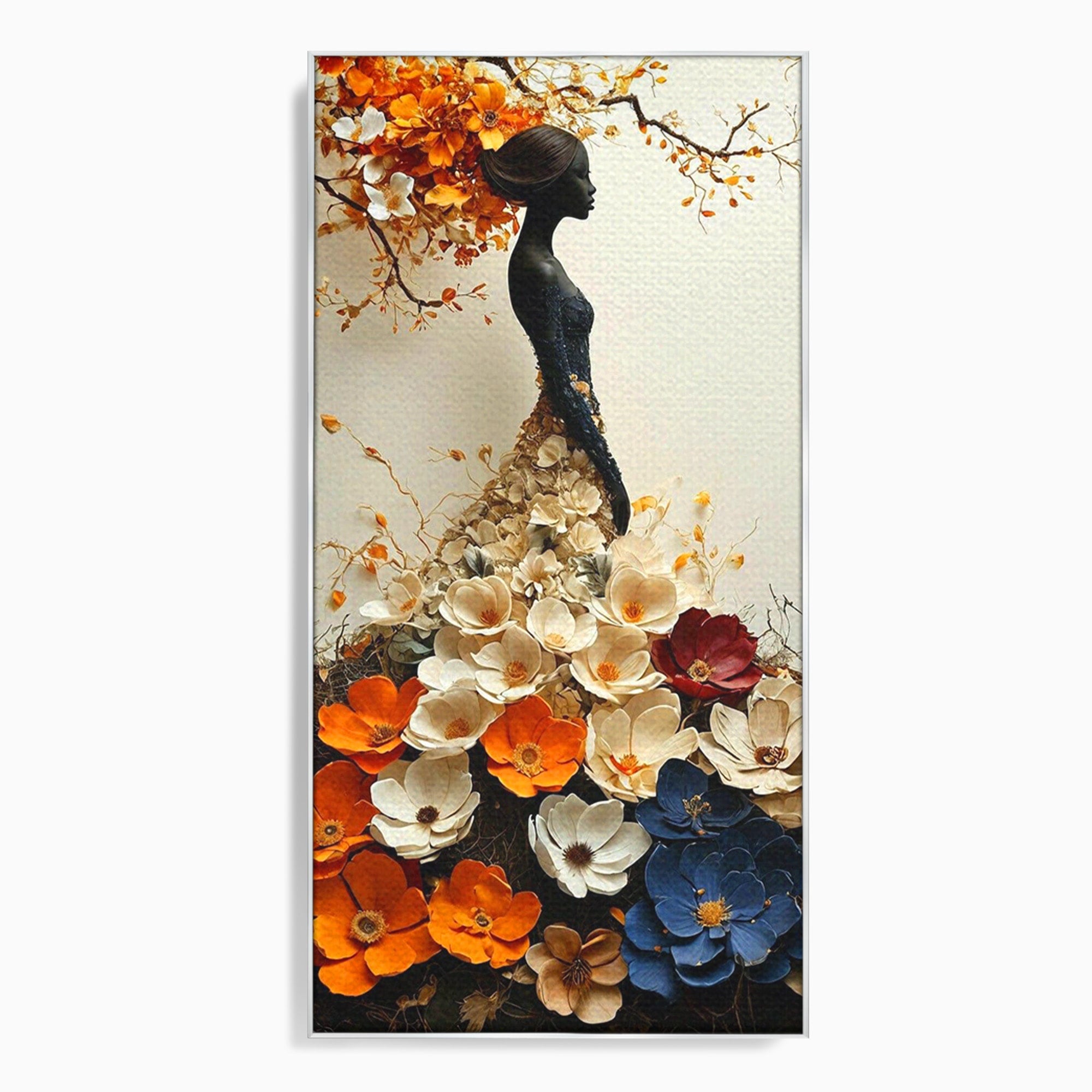 Tablou Canvas Premium LuxCanva® PI1060, Silfida Florala, Gradina, Flori, Eleganta, Femeie, Natura, Dormitor, Culori Vibrante