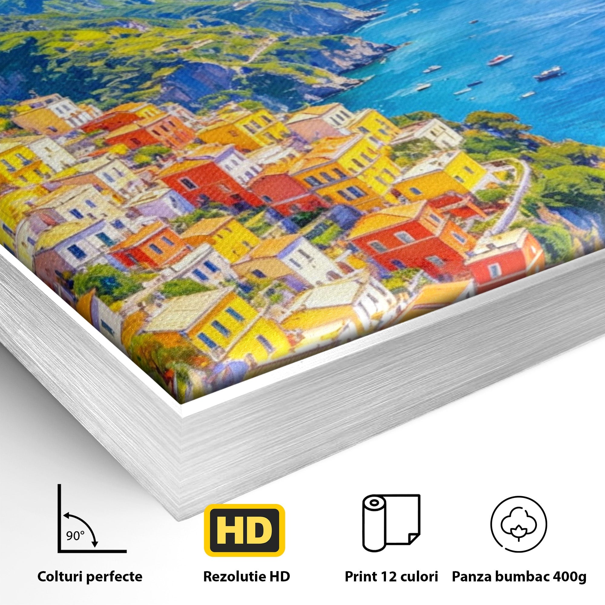 Tablou Canvas Premium LuxCanva® PI1061, Peisaj Mediteranean Cu Lamaie, Peisaj, Lamaie, Mare, Mediterranean, Living, Culori Vibrante