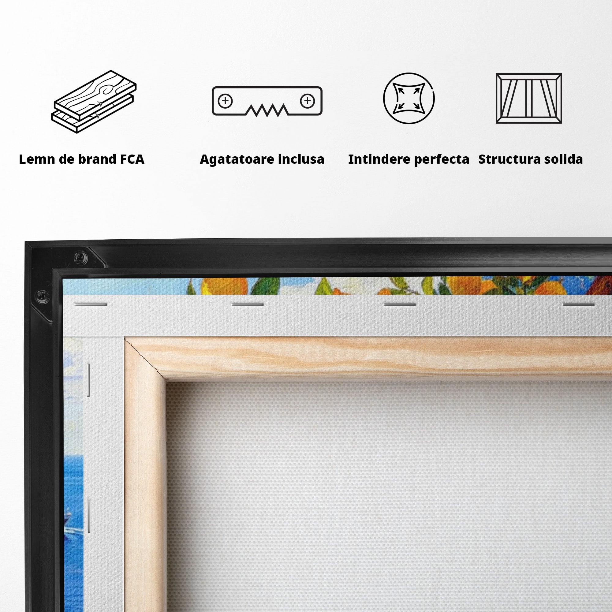 Tablou Canvas Premium LuxCanva® PI1061, Peisaj Mediteranean Cu Lamaie, Peisaj, Lamaie, Mare, Mediterranean, Living, Culori Vibrante
