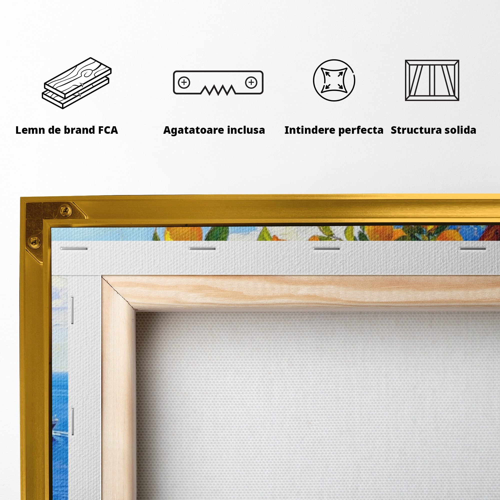 Tablou Canvas Premium LuxCanva® PI1061, Peisaj Mediteranean Cu Lamaie, Peisaj, Lamaie, Mare, Mediterranean, Living, Culori Vibrante