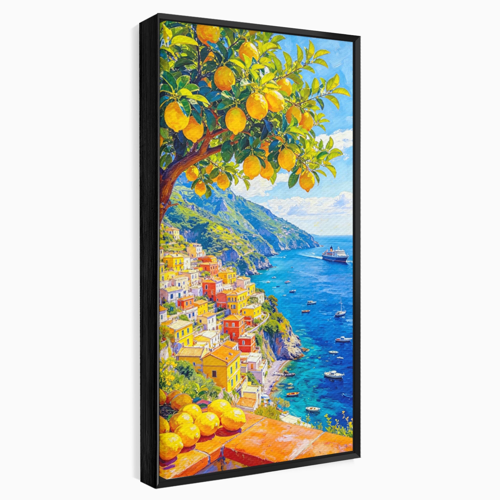 Tablou Canvas Premium LuxCanva® PI1061, Peisaj Mediteranean Cu Lamaie, Peisaj, Lamaie, Mare, Mediterranean, Living, Culori Vibrante