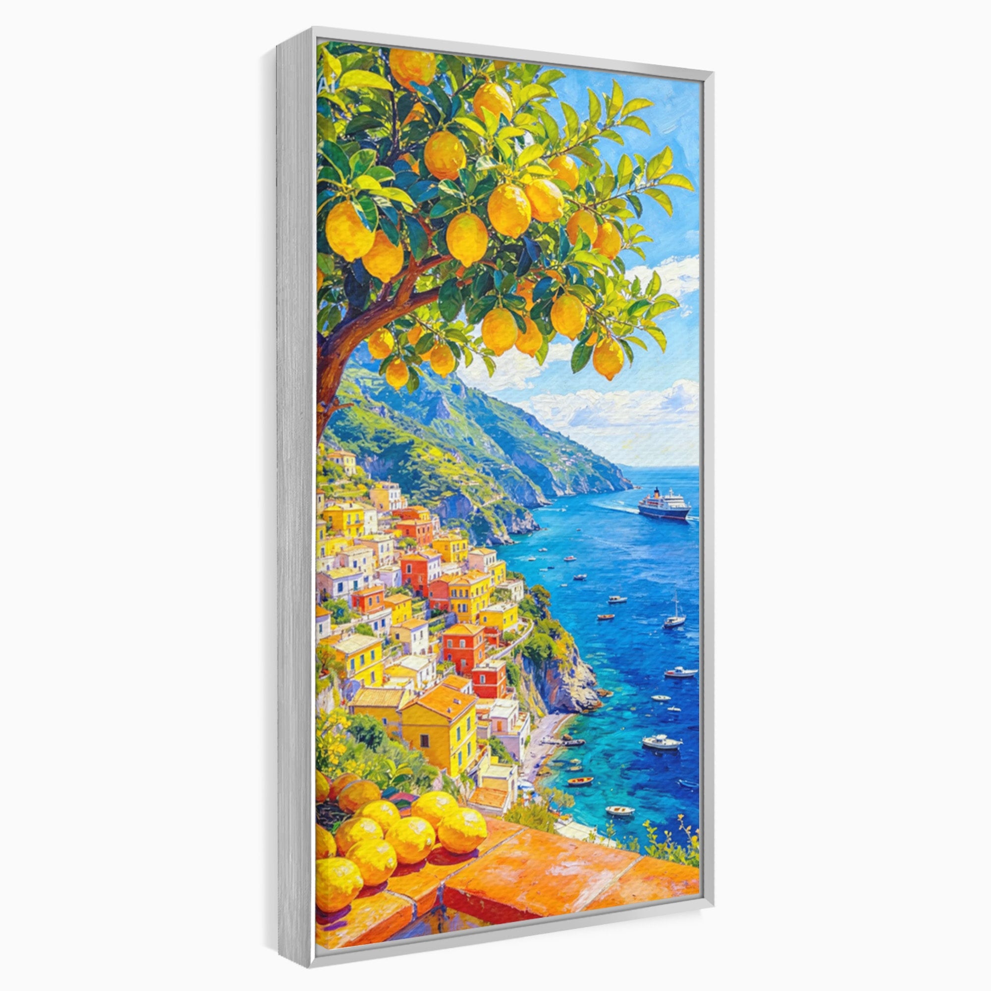 Tablou Canvas Premium LuxCanva® PI1061, Peisaj Mediteranean Cu Lamaie, Peisaj, Lamaie, Mare, Mediterranean, Living, Culori Vibrante