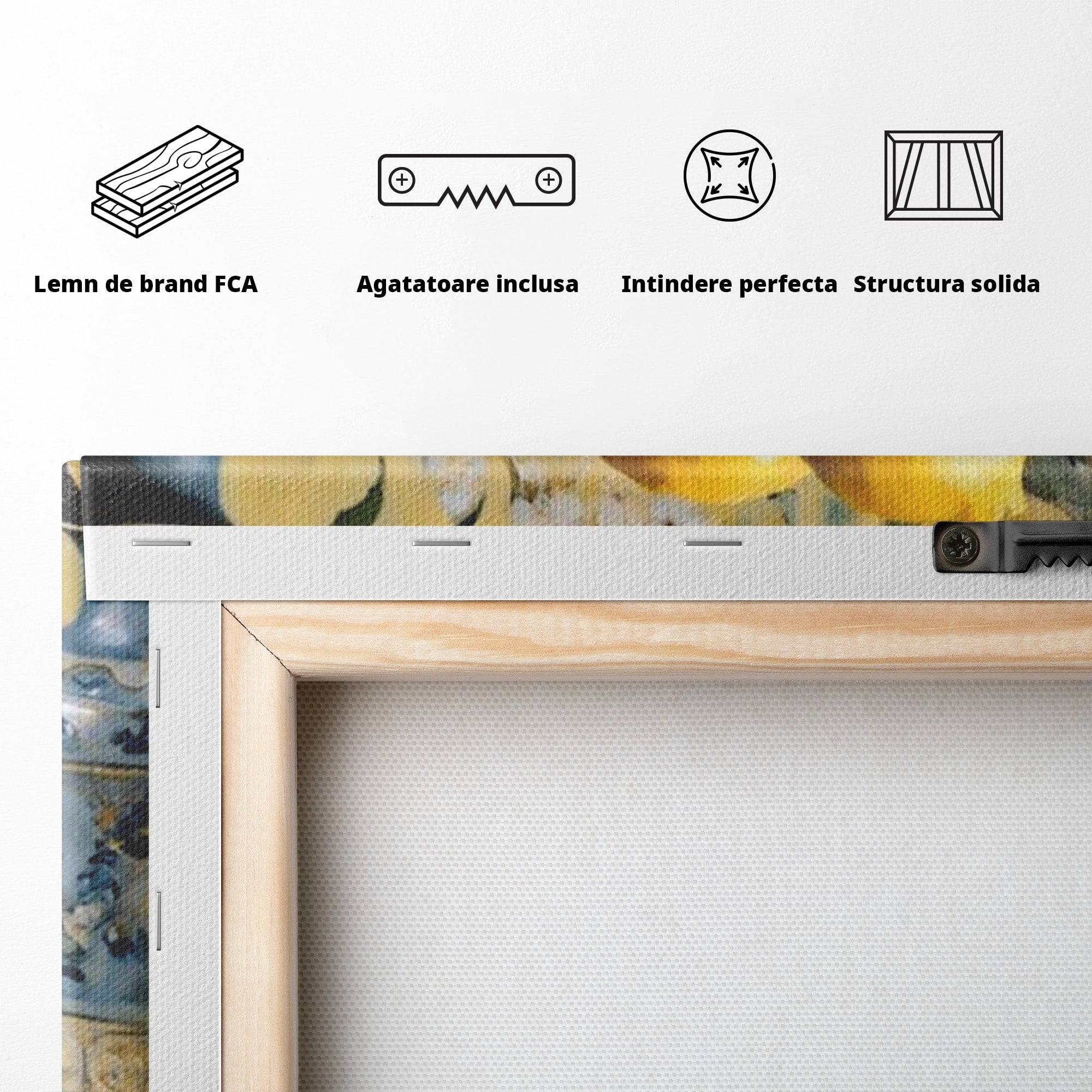 Tablou Canvas Premium LuxCanva® PI1062, Lamai In Bol Decorativ, Acru, Natura Statica, Vaza, Fructe, Bucatarie, Culori Vibrante