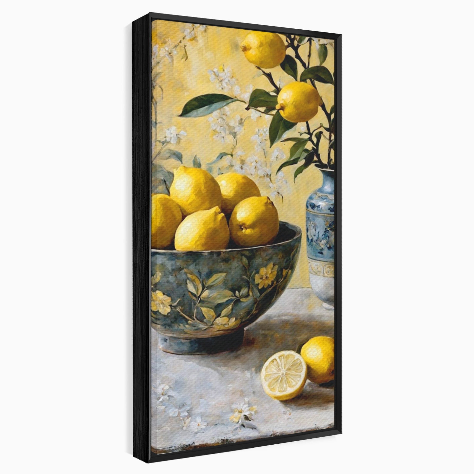 Tablou Canvas Premium LuxCanva® PI1062, Lamai In Bol Decorativ, Acru, Natura Statica, Vaza, Fructe, Bucatarie, Culori Vibrante