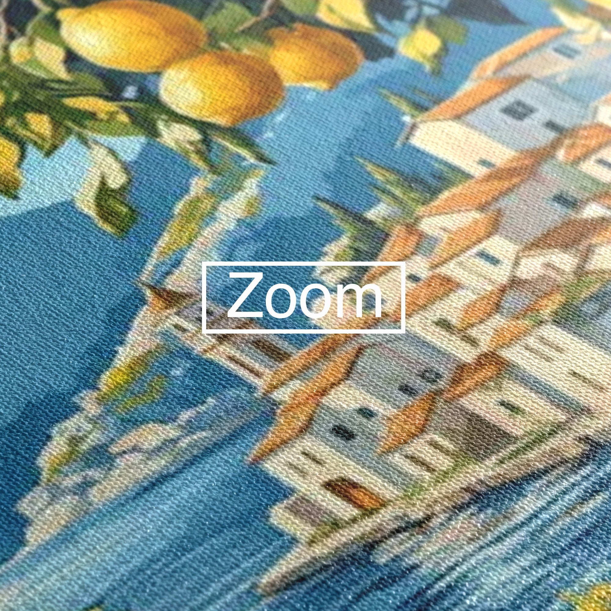 Tablou Canvas Premium LuxCanva® PI1063, Sat Mediteranean Cu Lamai, Sat, Lamai, Peisaj, Mediteranean, Living, Culori Vibrante