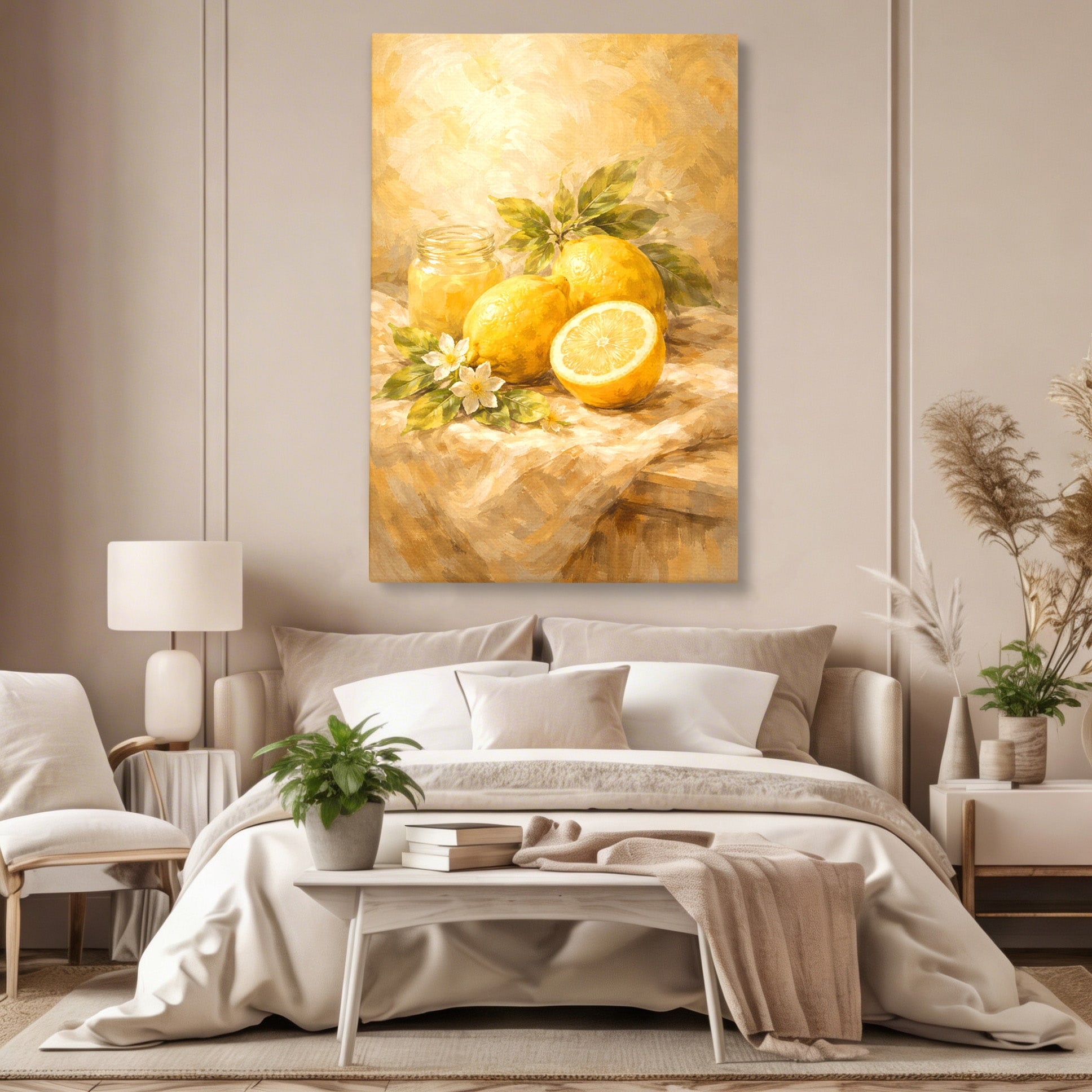 Tablou Canvas Premium LuxCanva® PI1064, Lamai Si Flori, Lamai, Flori, Natura, Bucatarie, Clasic, Culori Vibrante