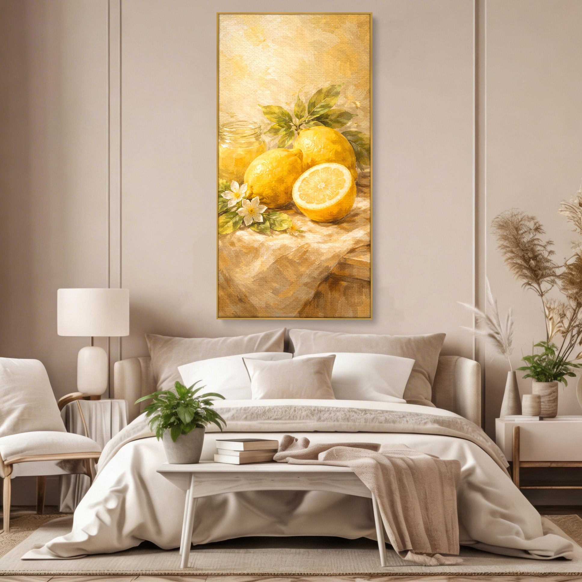 Tablou Canvas Premium LuxCanva® PI1064, Lamai Si Flori, Lamai, Flori, Natura, Bucatarie, Clasic, Culori Vibrante
