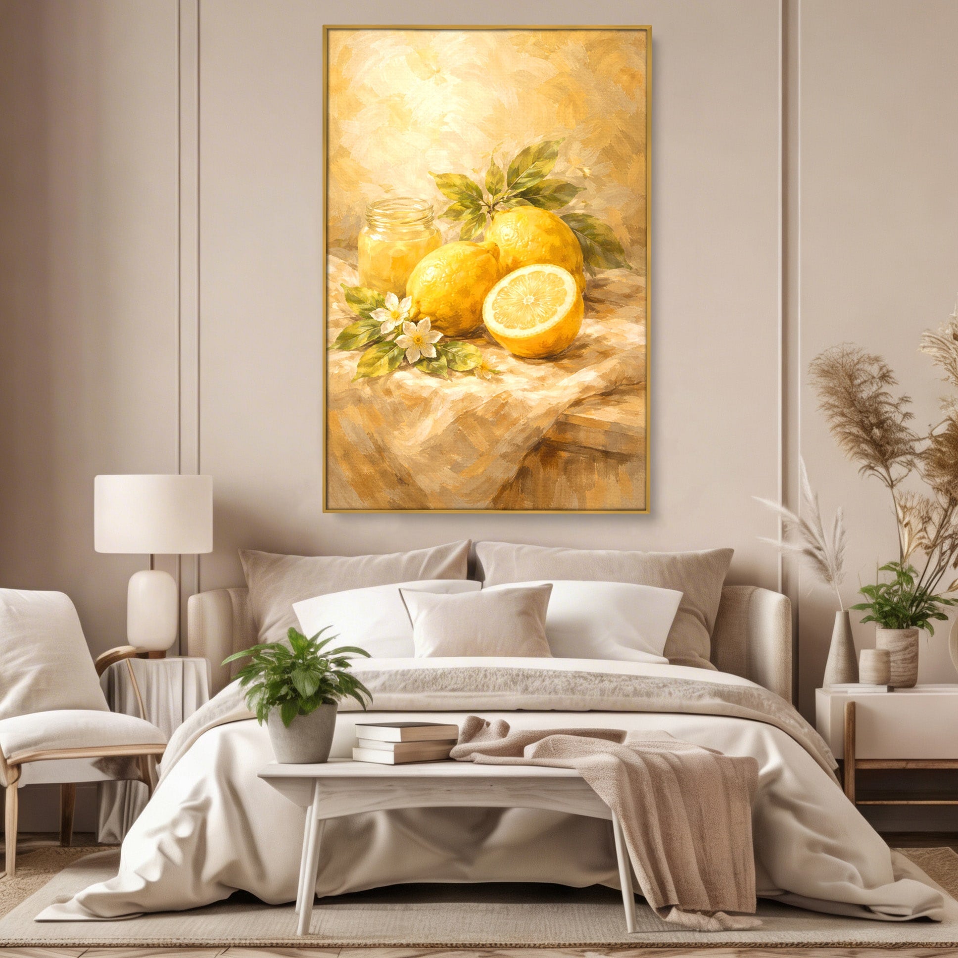 Tablou Canvas Premium LuxCanva® PI1064, Lamai Si Flori, Lamai, Flori, Natura, Bucatarie, Clasic, Culori Vibrante