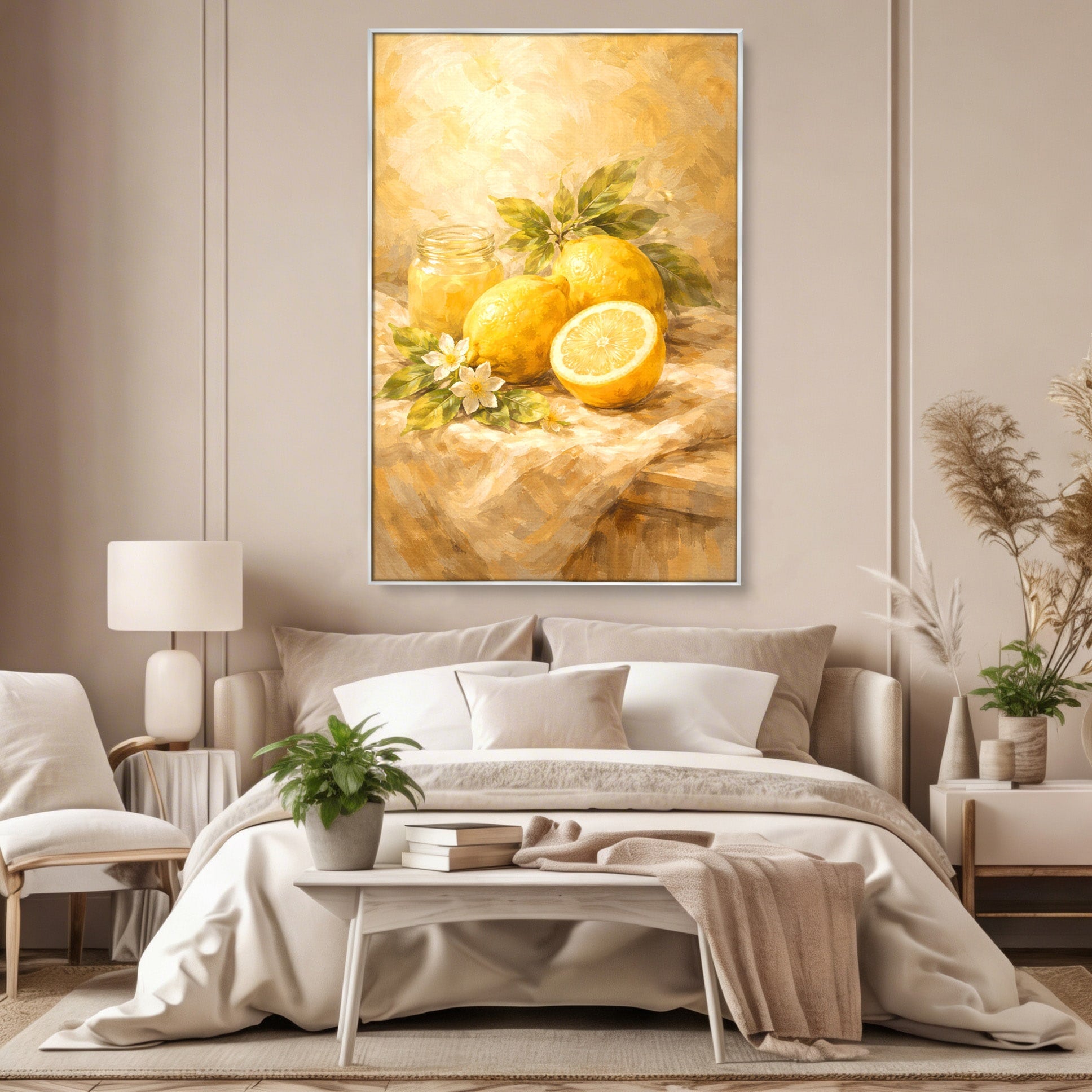 Tablou Canvas Premium LuxCanva® PI1064, Lamai Si Flori, Lamai, Flori, Natura, Bucatarie, Clasic, Culori Vibrante