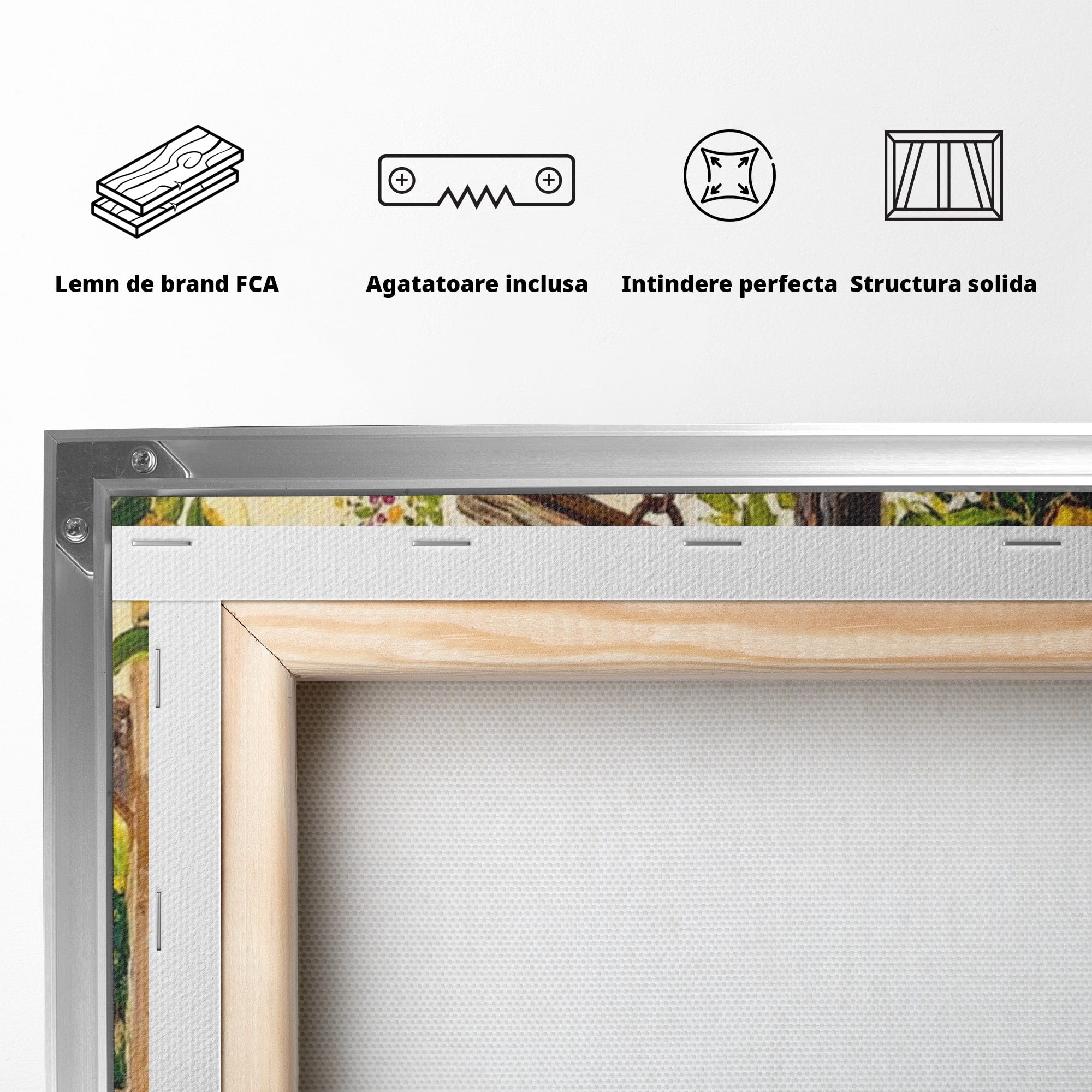 Tablou Canvas Premium LuxCanva® PI1065, Fantana Cu Lamai, Fantana, Lamai, Mediteranean, Rustic, Gradina, Living, Culori Vibrante