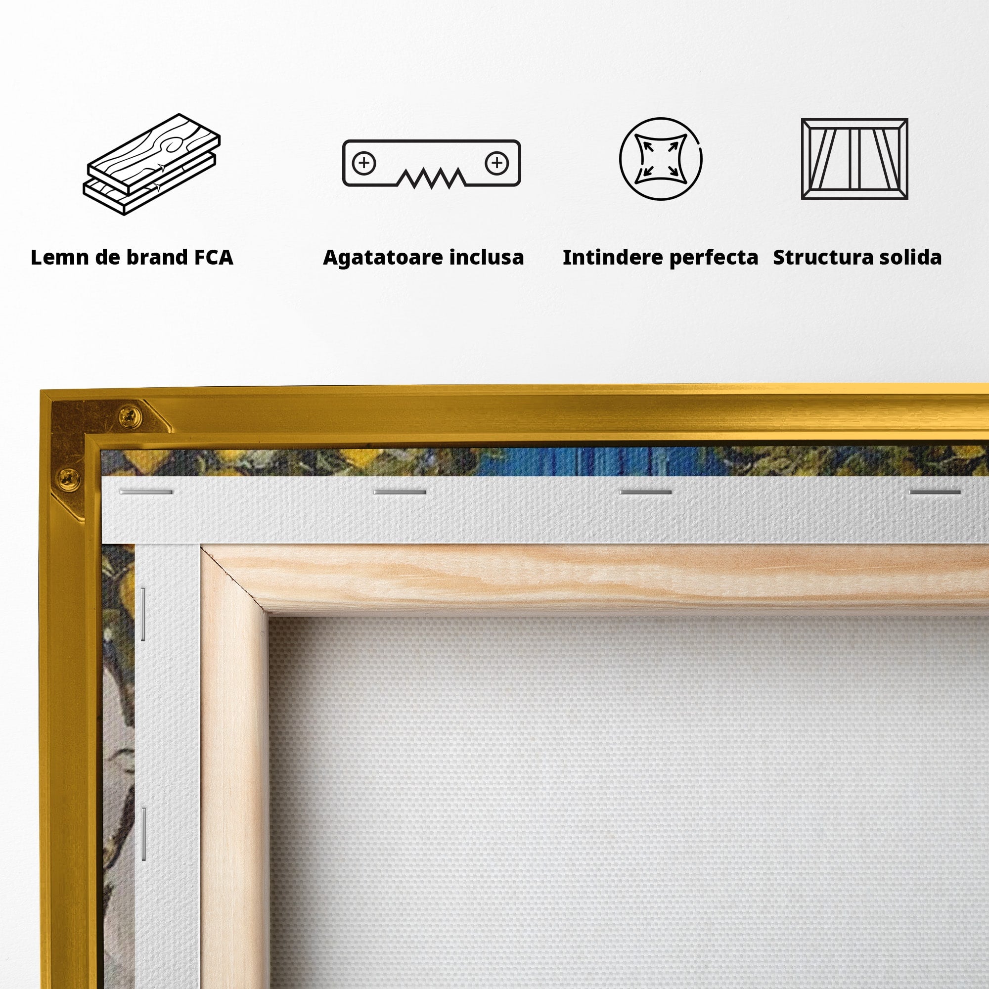 Tablou Canvas Premium LuxCanva® PI1066, Poarta Albastra Cu Lamai, Poarta, Lamai, Mediterranean, Living, Natura, Culori Vibrante
