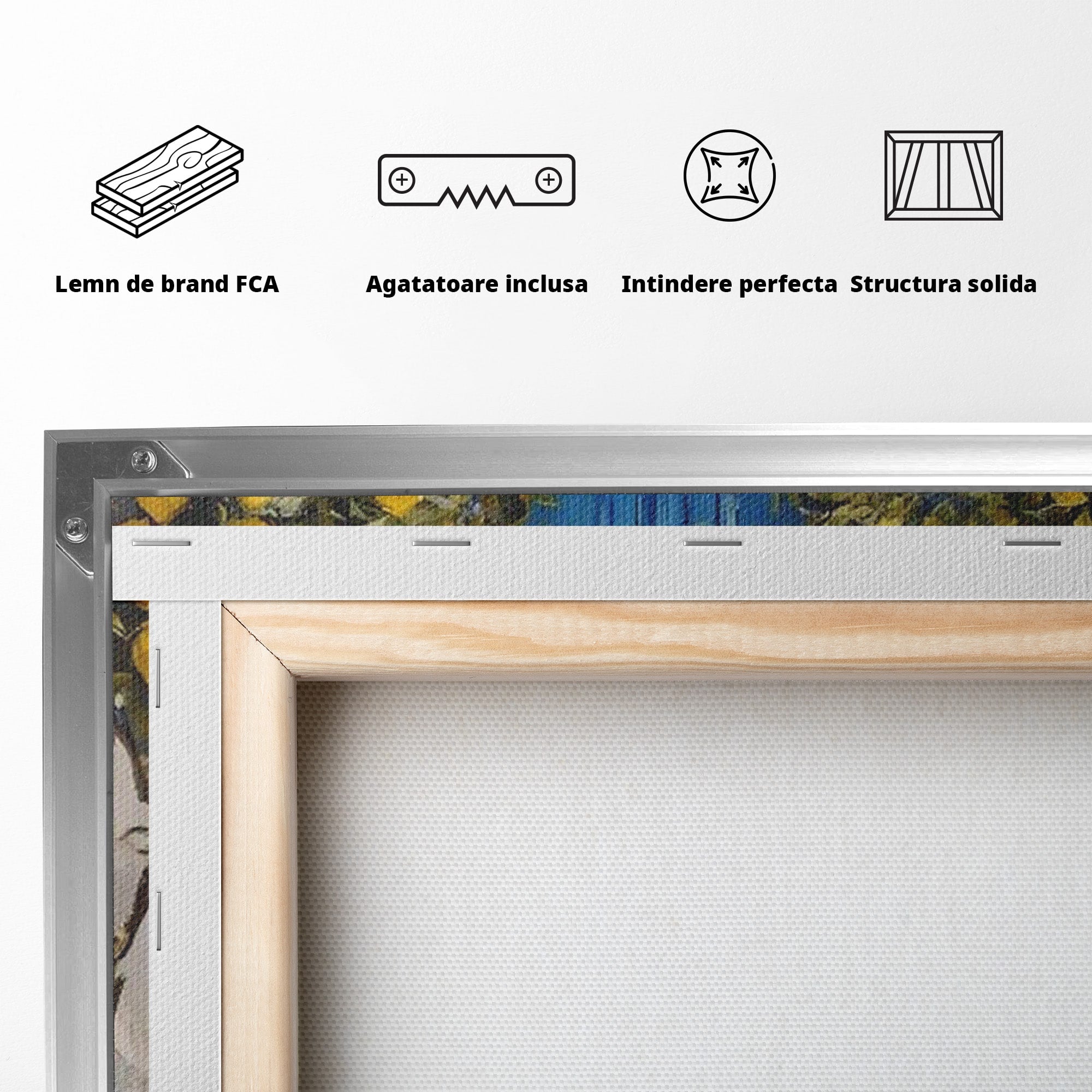 Tablou Canvas Premium LuxCanva® PI1066, Poarta Albastra Cu Lamai, Poarta, Lamai, Mediterranean, Living, Natura, Culori Vibrante