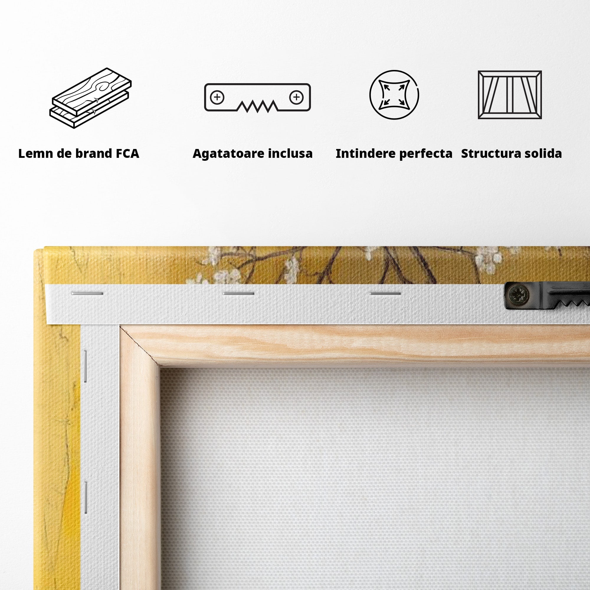 Tablou Canvas Premium LuxCanva® PI1067, Vaze Cu Flori Albe, Flori, Vaze, Natura Statica, Decoratiuni, Living, Bucatarie, Culori Vibrante