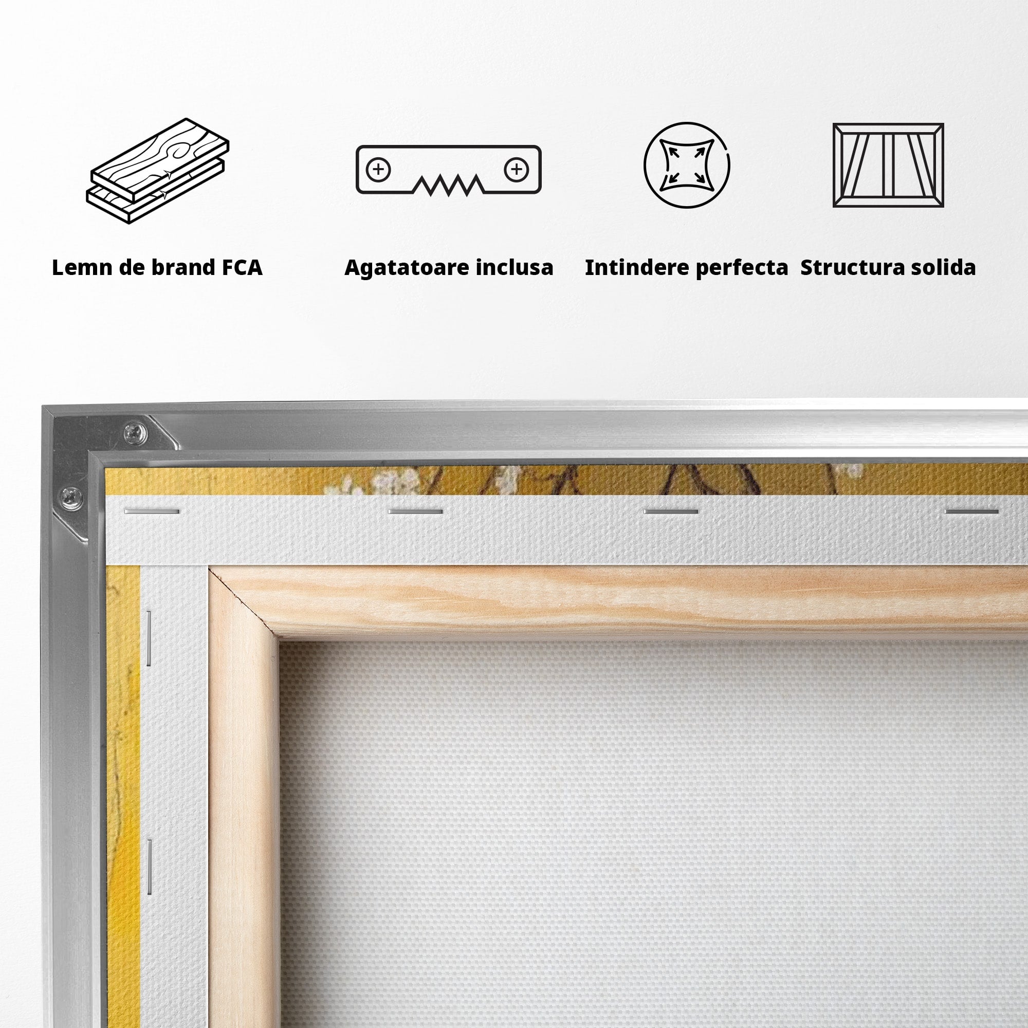 Tablou Canvas Premium LuxCanva® PI1067, Vaze Cu Flori Albe, Flori, Vaze, Natura Statica, Decoratiuni, Living, Bucatarie, Culori Vibrante