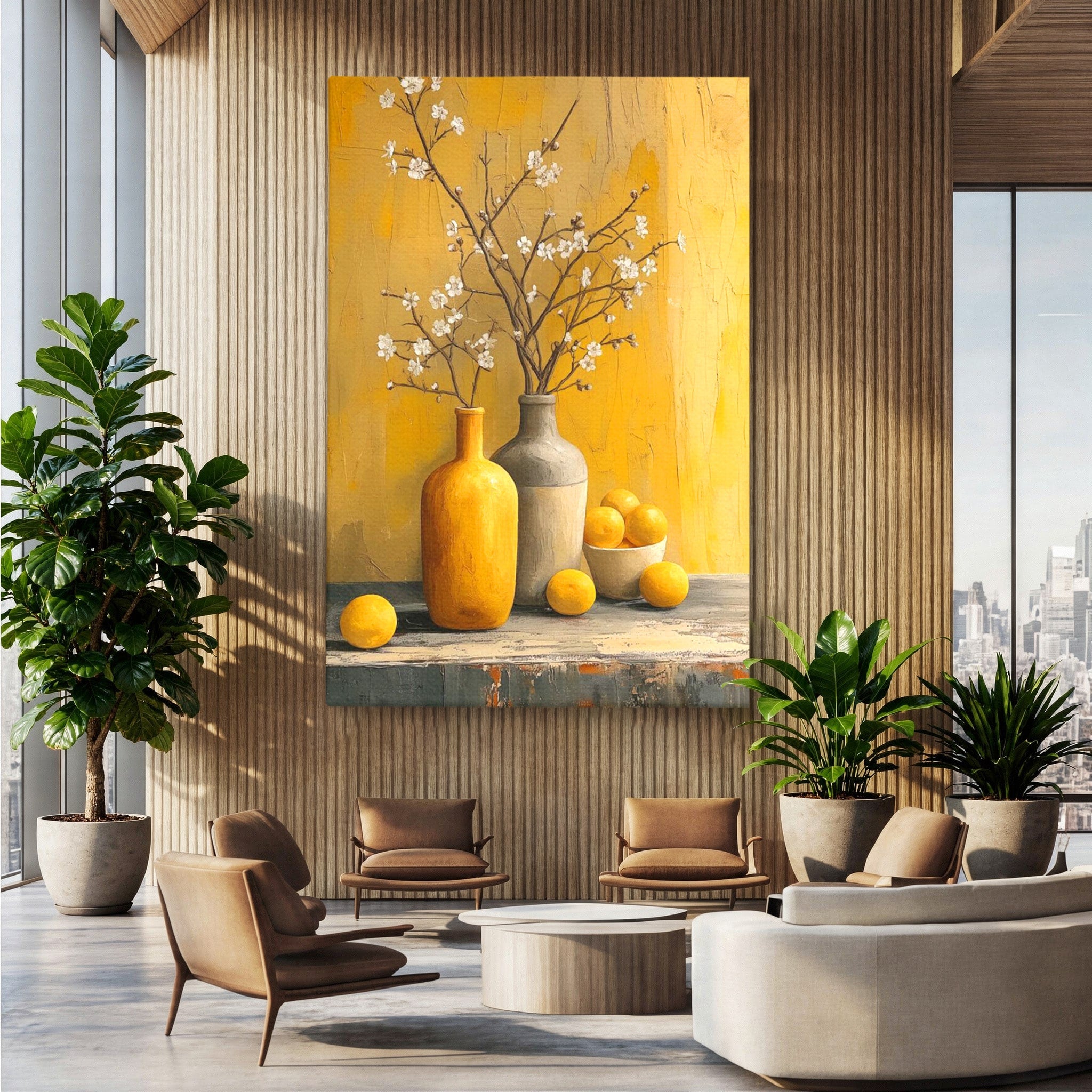 Tablou Canvas Premium LuxCanva® PI1067, Vaze Cu Flori Albe, Flori, Vaze, Natura Statica, Decoratiuni, Living, Bucatarie, Culori Vibrante