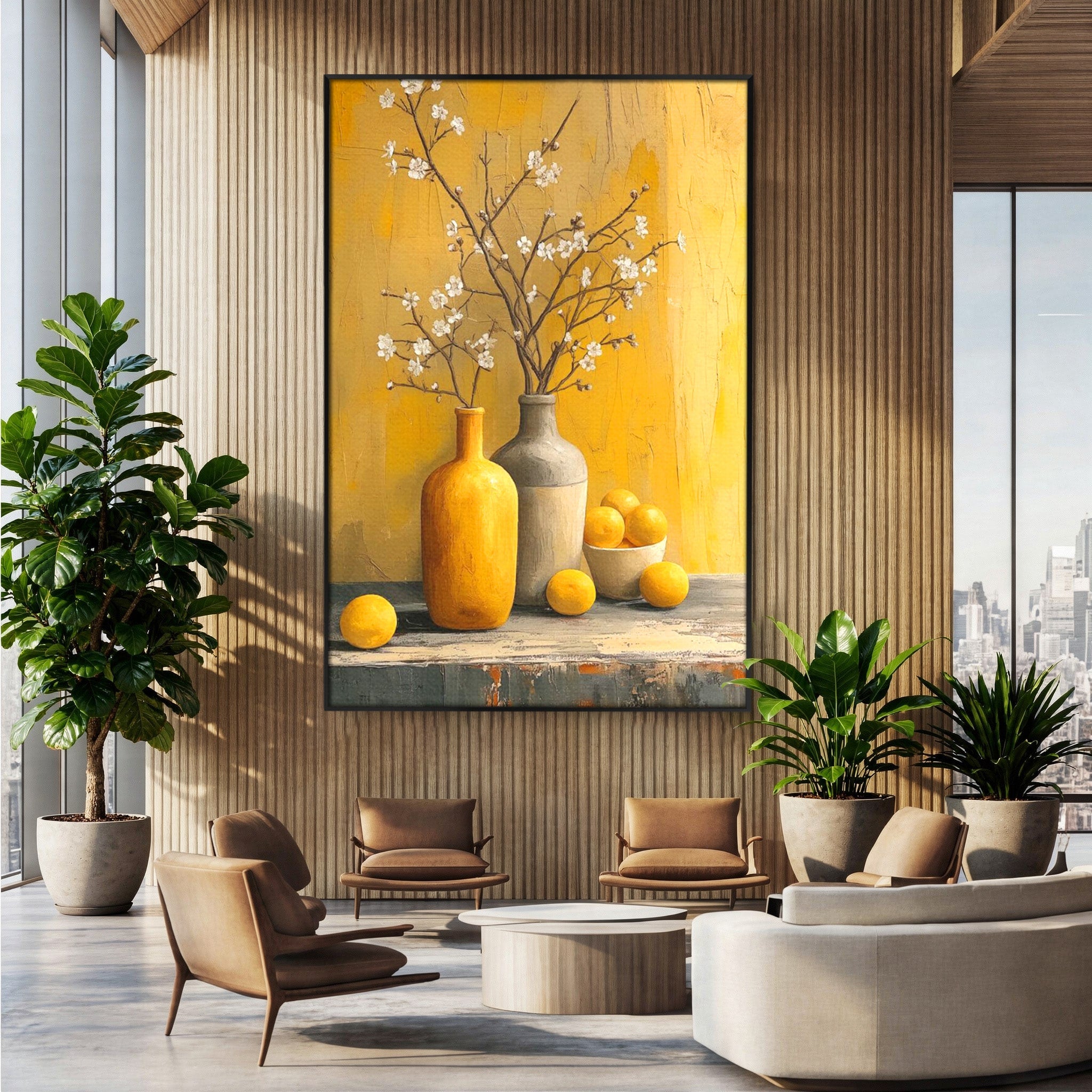 Tablou Canvas Premium LuxCanva® PI1067, Vaze Cu Flori Albe, Flori, Vaze, Natura Statica, Decoratiuni, Living, Bucatarie, Culori Vibrante