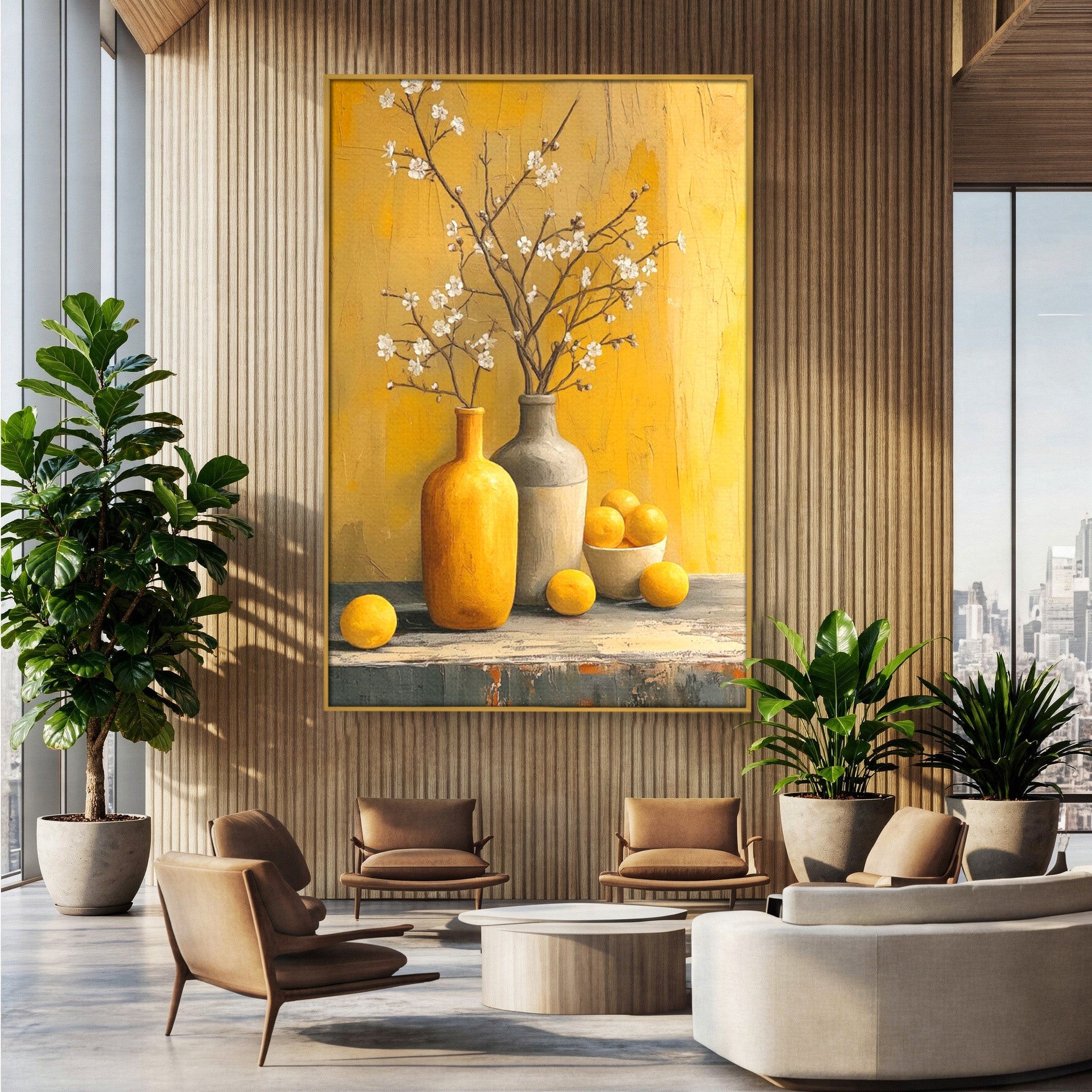 Tablou Canvas Premium LuxCanva® PI1067, Vaze Cu Flori Albe, Flori, Vaze, Natura Statica, Decoratiuni, Living, Bucatarie, Culori Vibrante