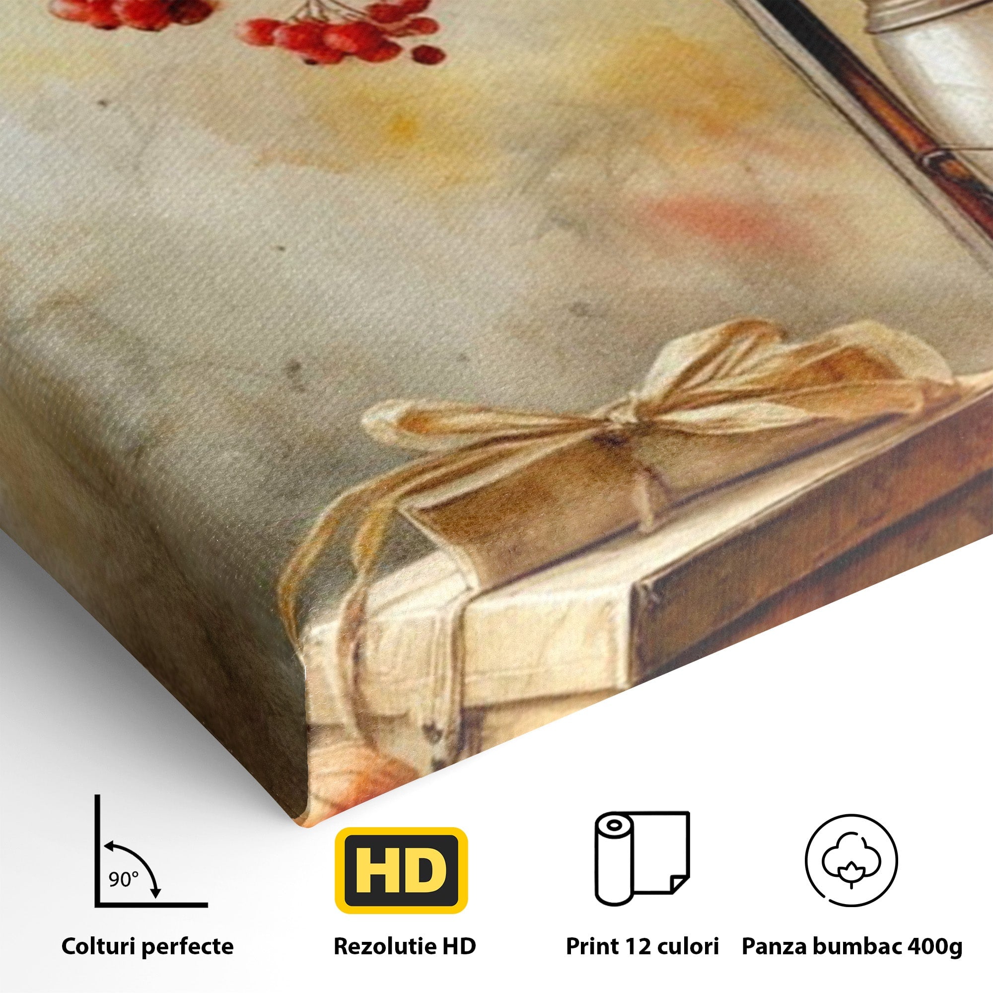 Tablou Canvas Premium LuxCanva® PI1068, Lanterna De Toamna, Lanterna, Toamna, Frunze, Decor, Living, Natura, Culori Vibrante