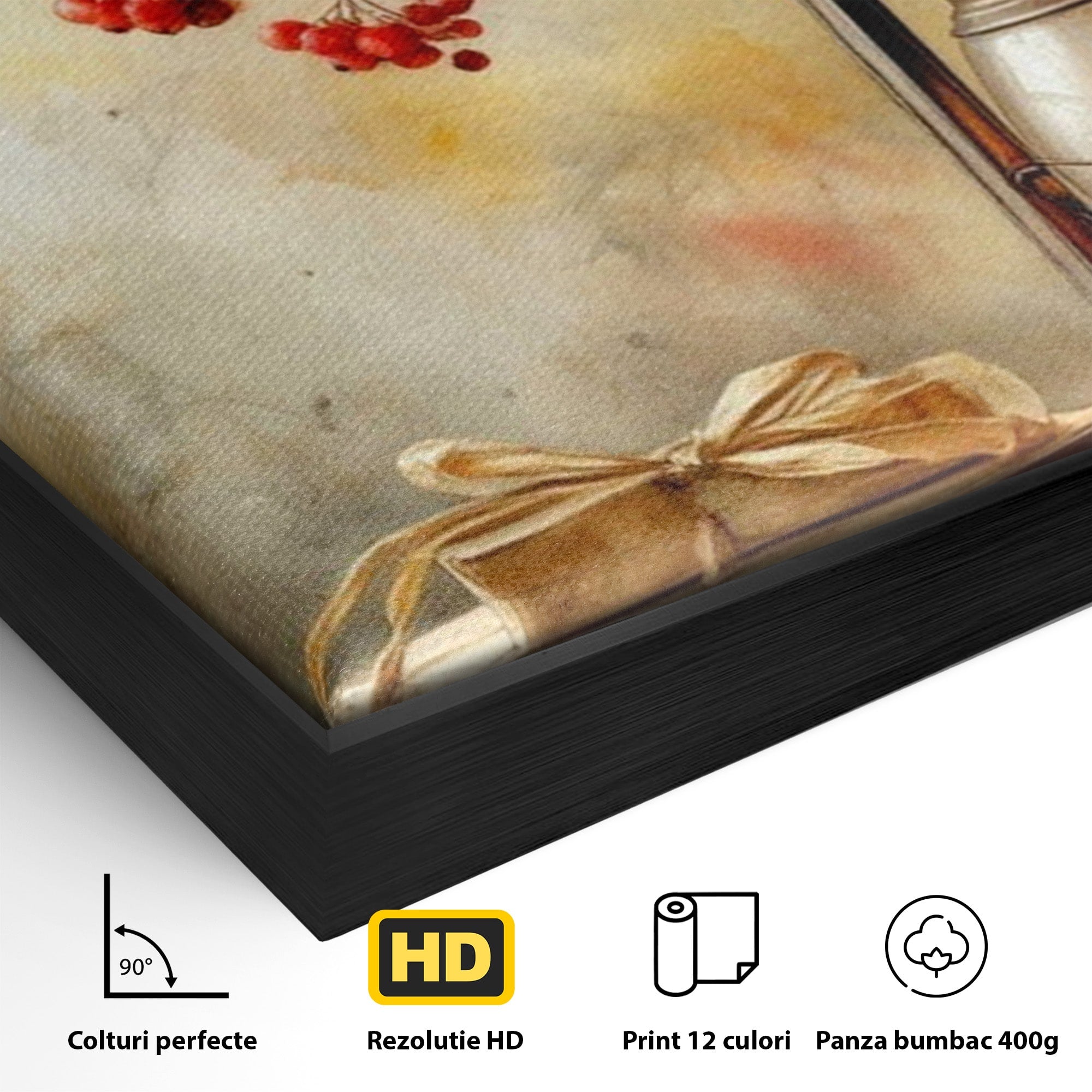 Tablou Canvas Premium LuxCanva® PI1068, Lanterna De Toamna, Lanterna, Toamna, Frunze, Decor, Living, Natura, Culori Vibrante