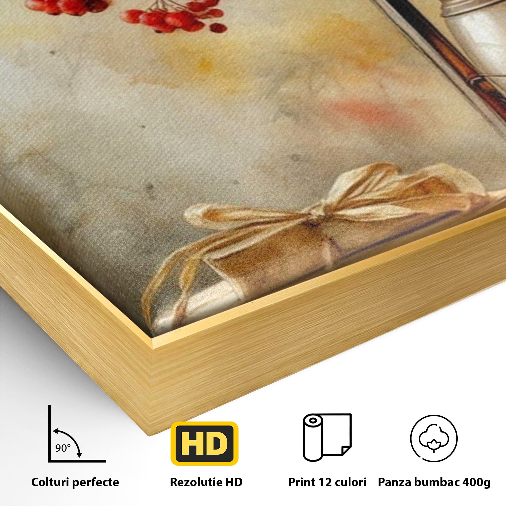 Tablou Canvas Premium LuxCanva® PI1068, Lanterna De Toamna, Lanterna, Toamna, Frunze, Decor, Living, Natura, Culori Vibrante