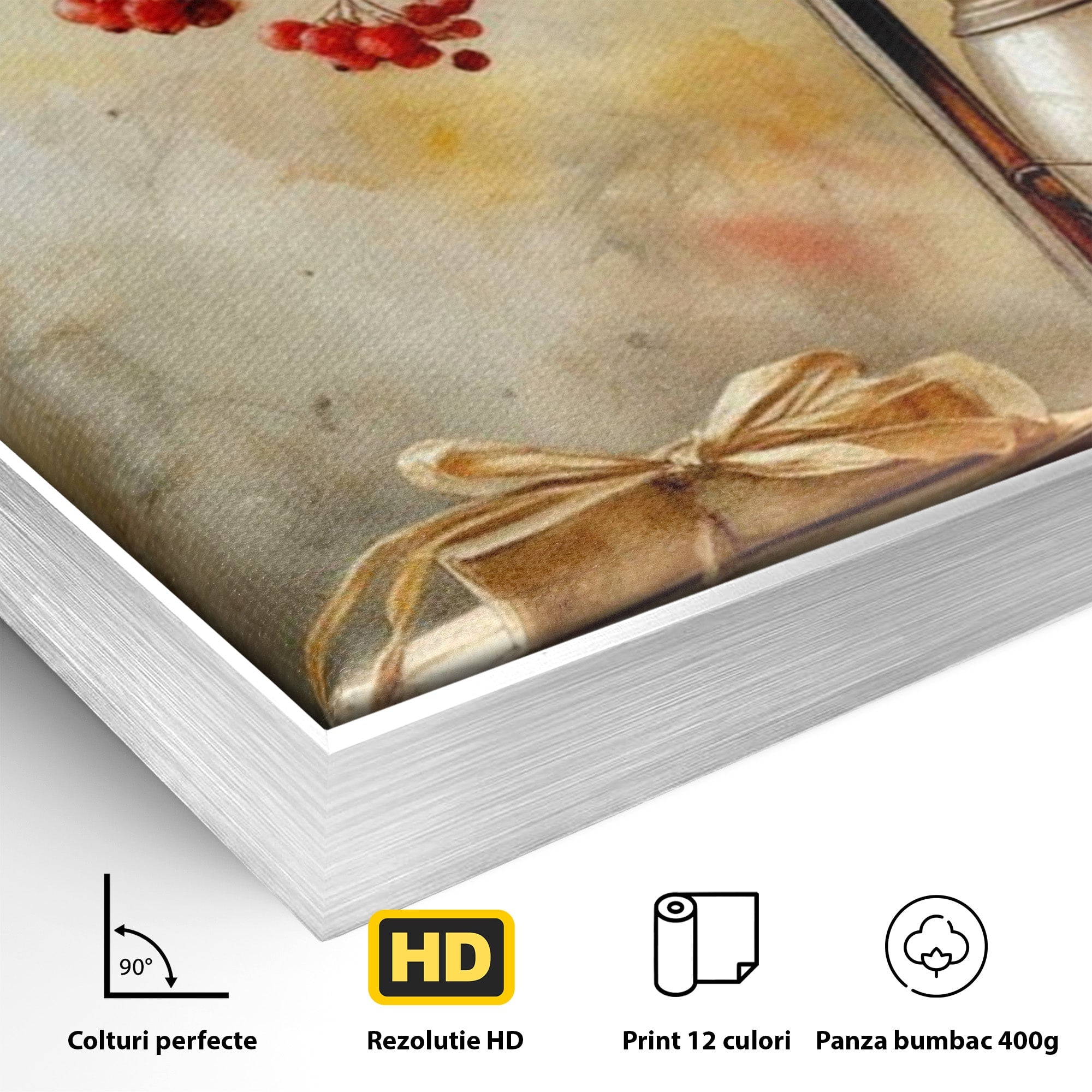 Tablou Canvas Premium LuxCanva® PI1068, Lanterna De Toamna, Lanterna, Toamna, Frunze, Decor, Living, Natura, Culori Vibrante