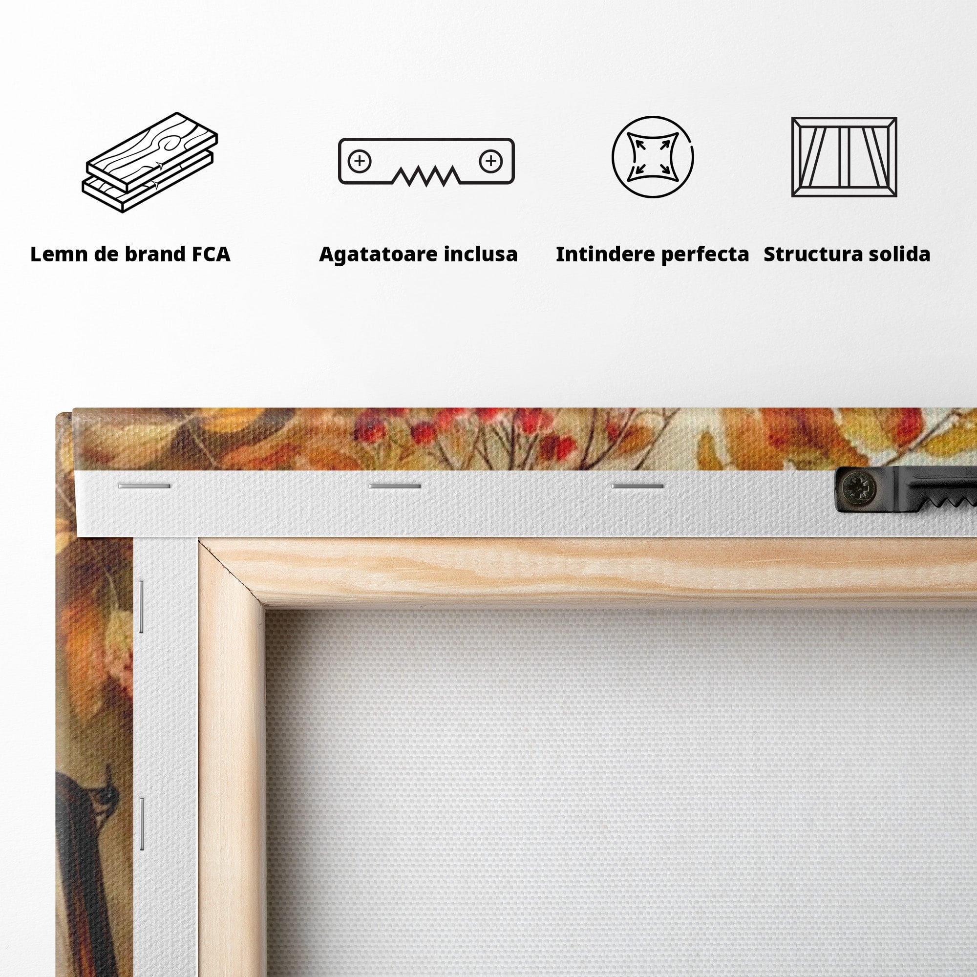 Tablou Canvas Premium LuxCanva® PI1068, Lanterna De Toamna, Lanterna, Toamna, Frunze, Decor, Living, Natura, Culori Vibrante