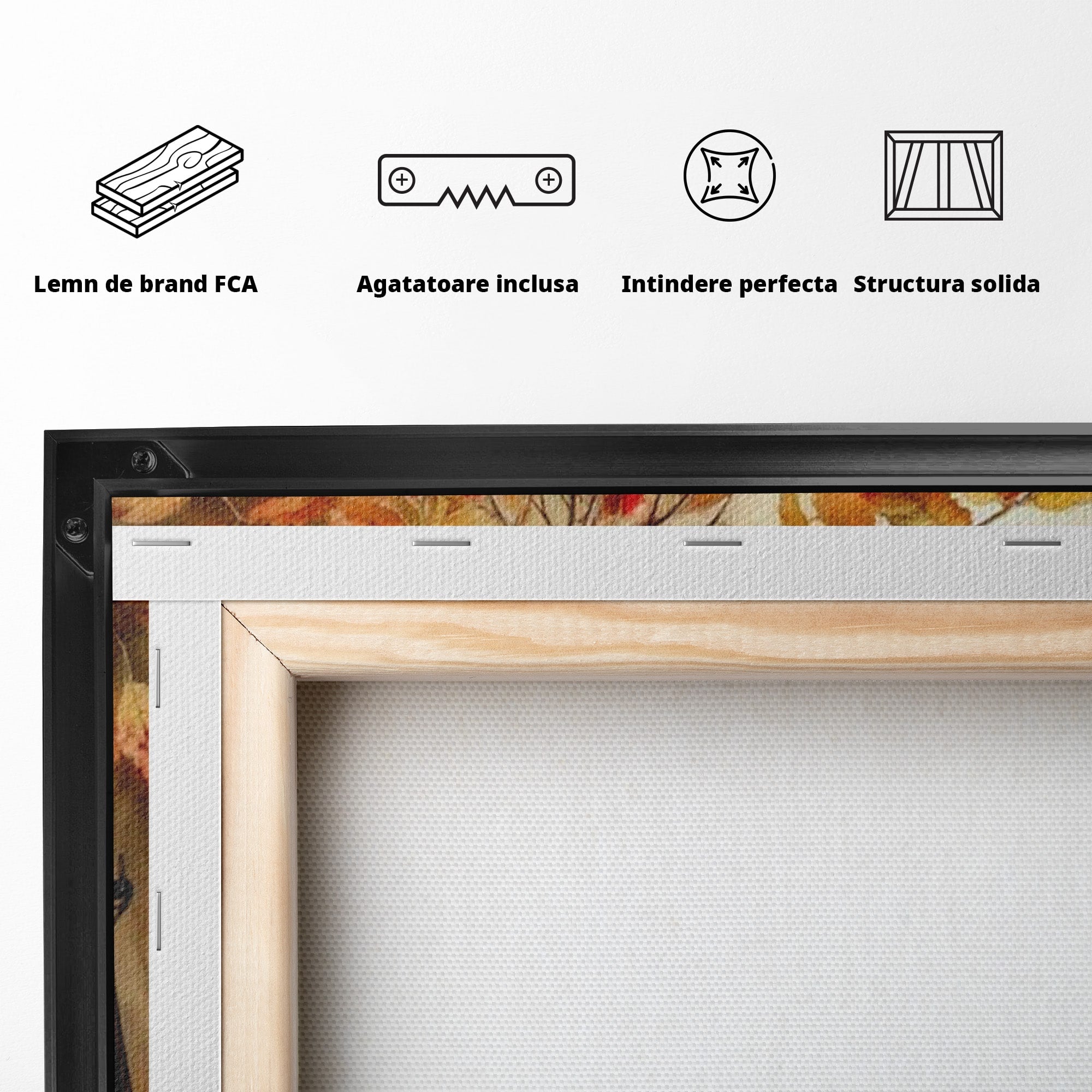 Tablou Canvas Premium LuxCanva® PI1068, Lanterna De Toamna, Lanterna, Toamna, Frunze, Decor, Living, Natura, Culori Vibrante
