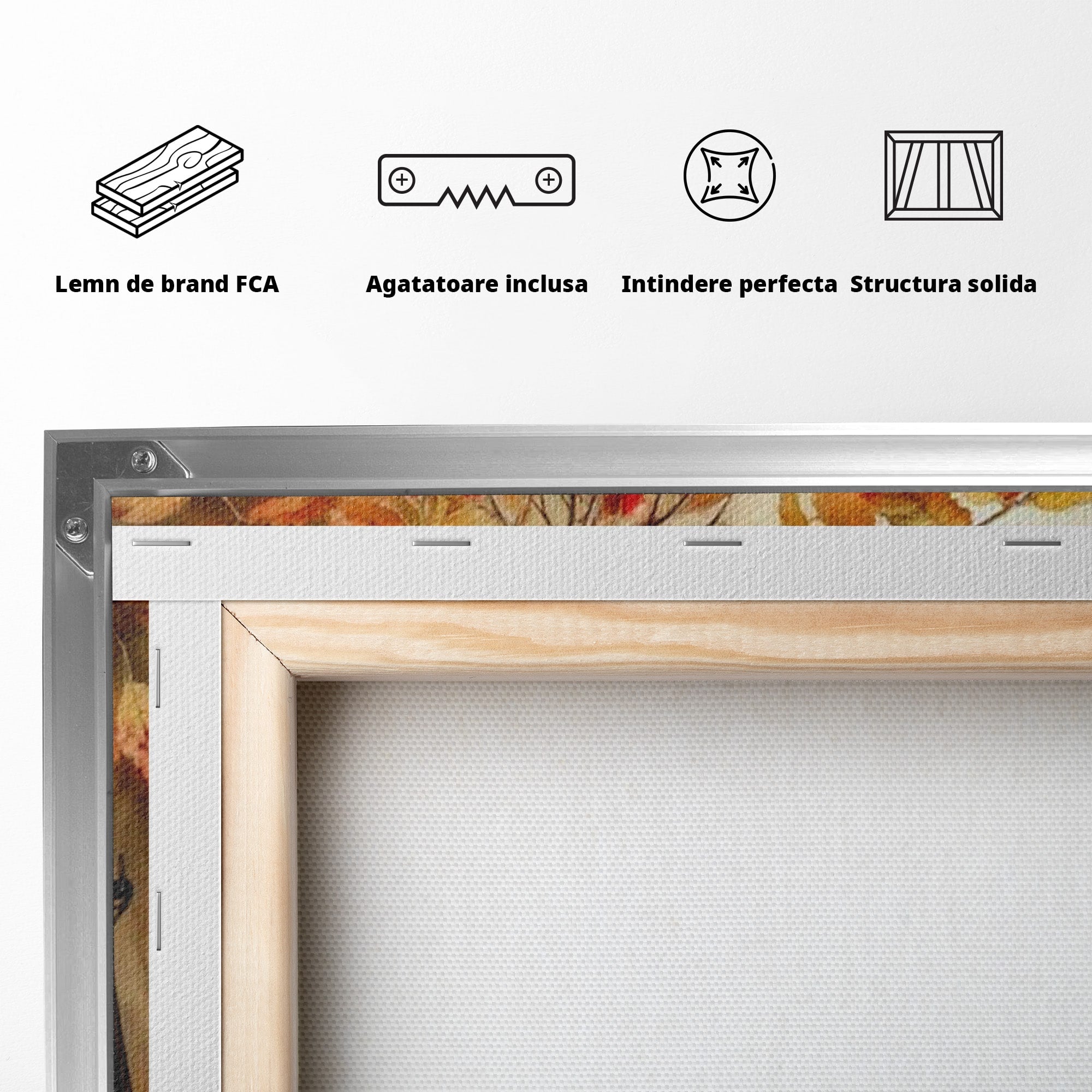 Tablou Canvas Premium LuxCanva® PI1068, Lanterna De Toamna, Lanterna, Toamna, Frunze, Decor, Living, Natura, Culori Vibrante