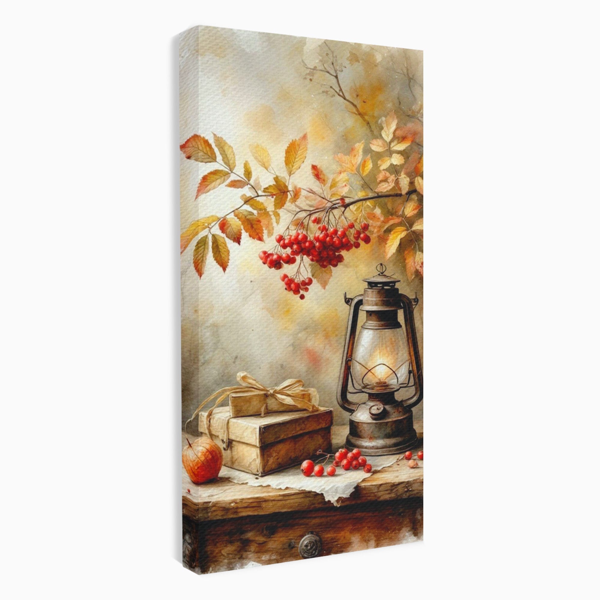 Tablou Canvas Premium LuxCanva® PI1068, Lanterna De Toamna, Lanterna, Toamna, Frunze, Decor, Living, Natura, Culori Vibrante
