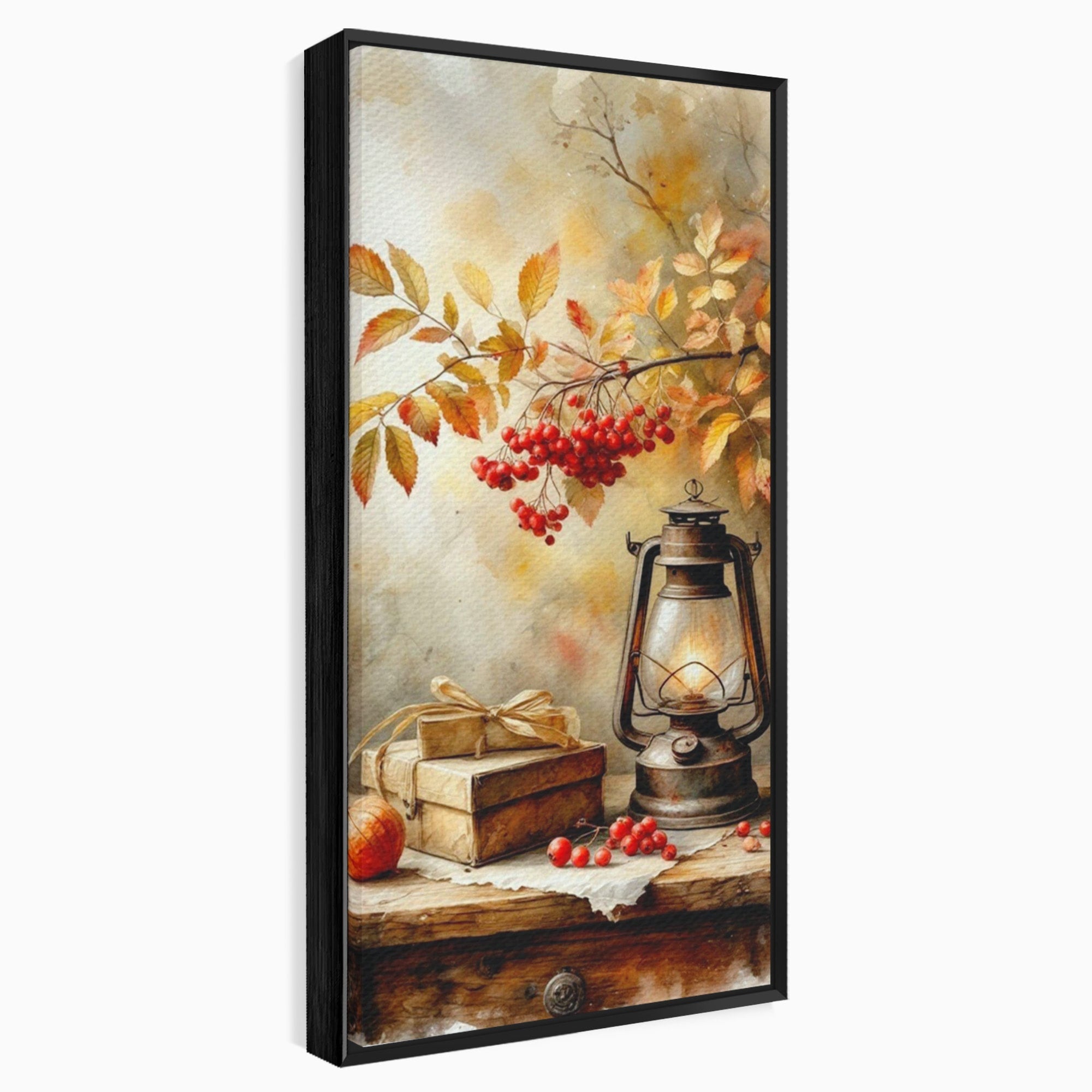 Tablou Canvas Premium LuxCanva® PI1068, Lanterna De Toamna, Lanterna, Toamna, Frunze, Decor, Living, Natura, Culori Vibrante