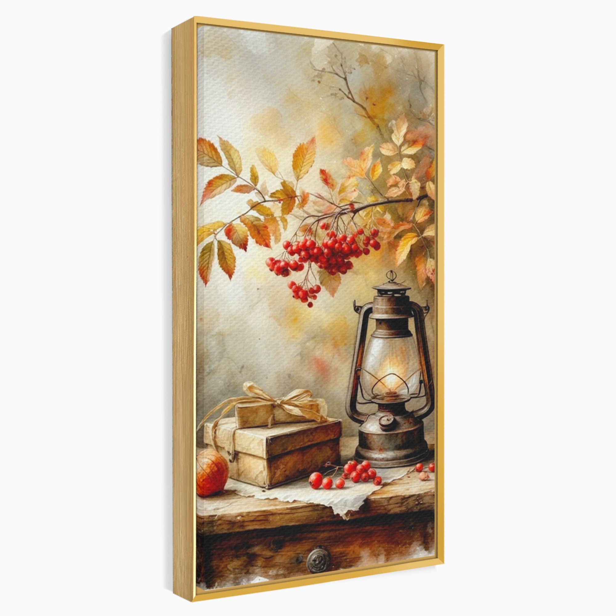Tablou Canvas Premium LuxCanva® PI1068, Lanterna De Toamna, Lanterna, Toamna, Frunze, Decor, Living, Natura, Culori Vibrante