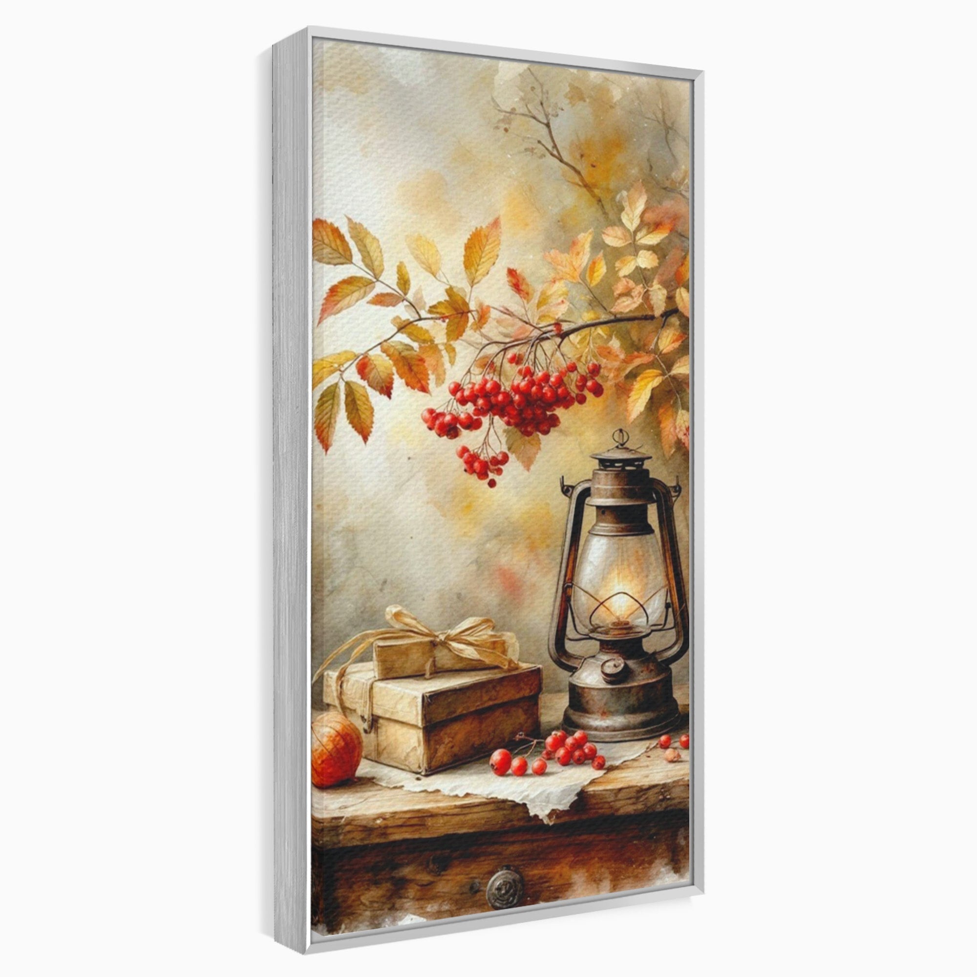 Tablou Canvas Premium LuxCanva® PI1068, Lanterna De Toamna, Lanterna, Toamna, Frunze, Decor, Living, Natura, Culori Vibrante