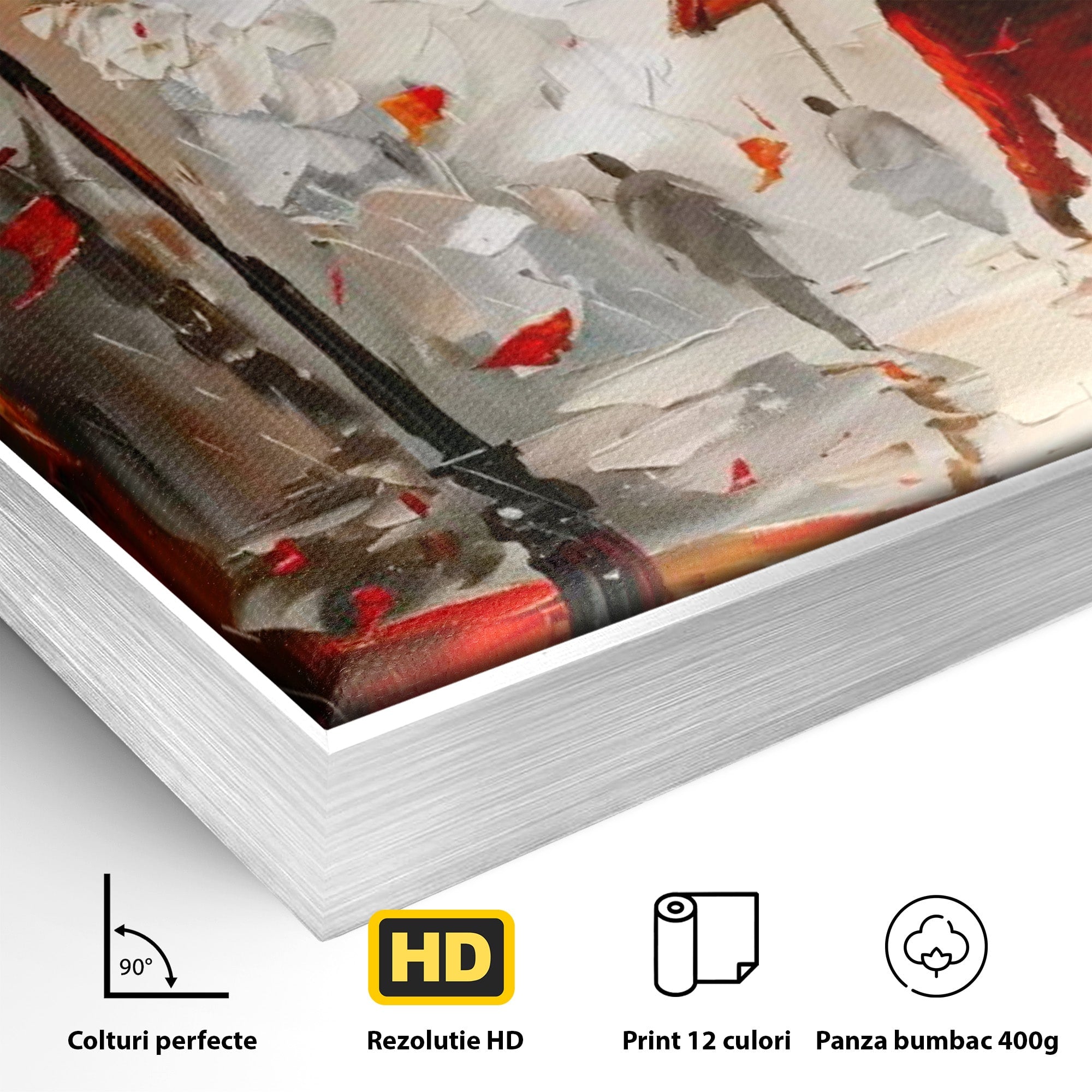 Tablou Canvas Premium LuxCanva® PI1069, Plimbare De Toamna, Toamna, Umbrela, Femeie, Plimbare, Parc, Living, Romantic, Culori Vibrante