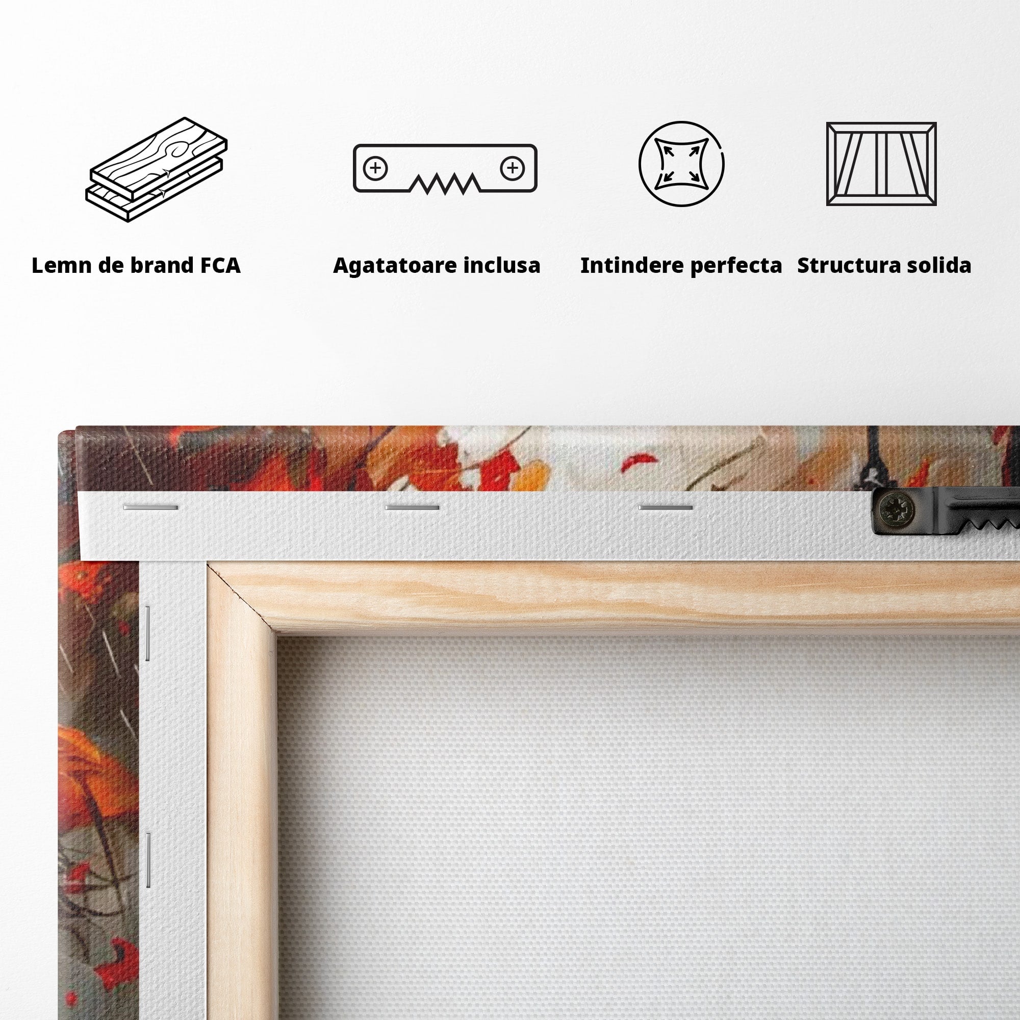 Tablou Canvas Premium LuxCanva® PI1069, Plimbare De Toamna, Toamna, Umbrela, Femeie, Plimbare, Parc, Living, Romantic, Culori Vibrante