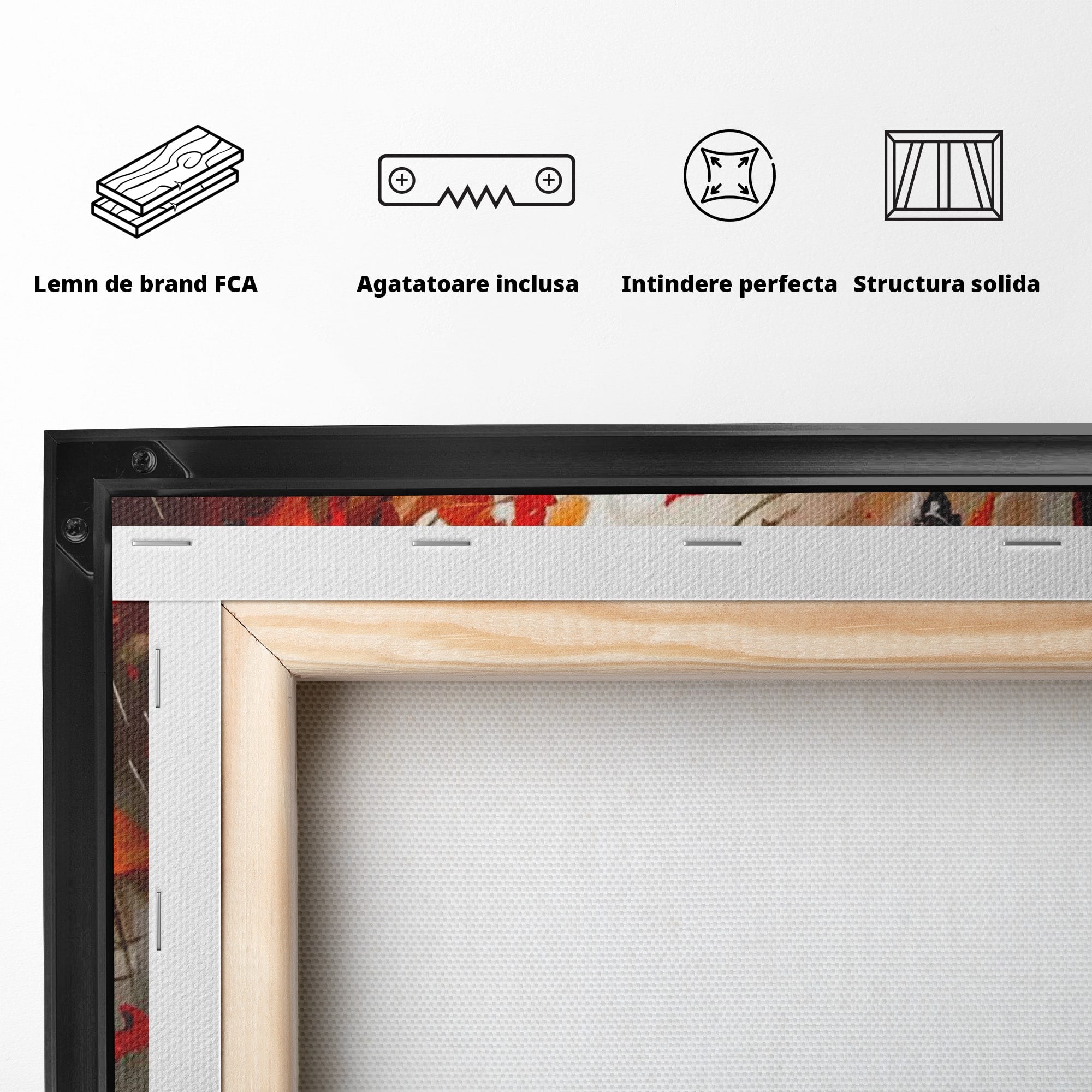 Tablou Canvas Premium LuxCanva® PI1069, Plimbare De Toamna, Toamna, Umbrela, Femeie, Plimbare, Parc, Living, Romantic, Culori Vibrante