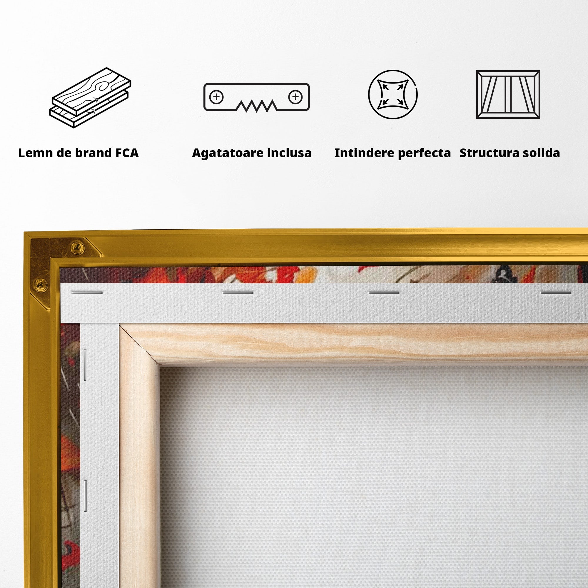 Tablou Canvas Premium LuxCanva® PI1069, Plimbare De Toamna, Toamna, Umbrela, Femeie, Plimbare, Parc, Living, Romantic, Culori Vibrante