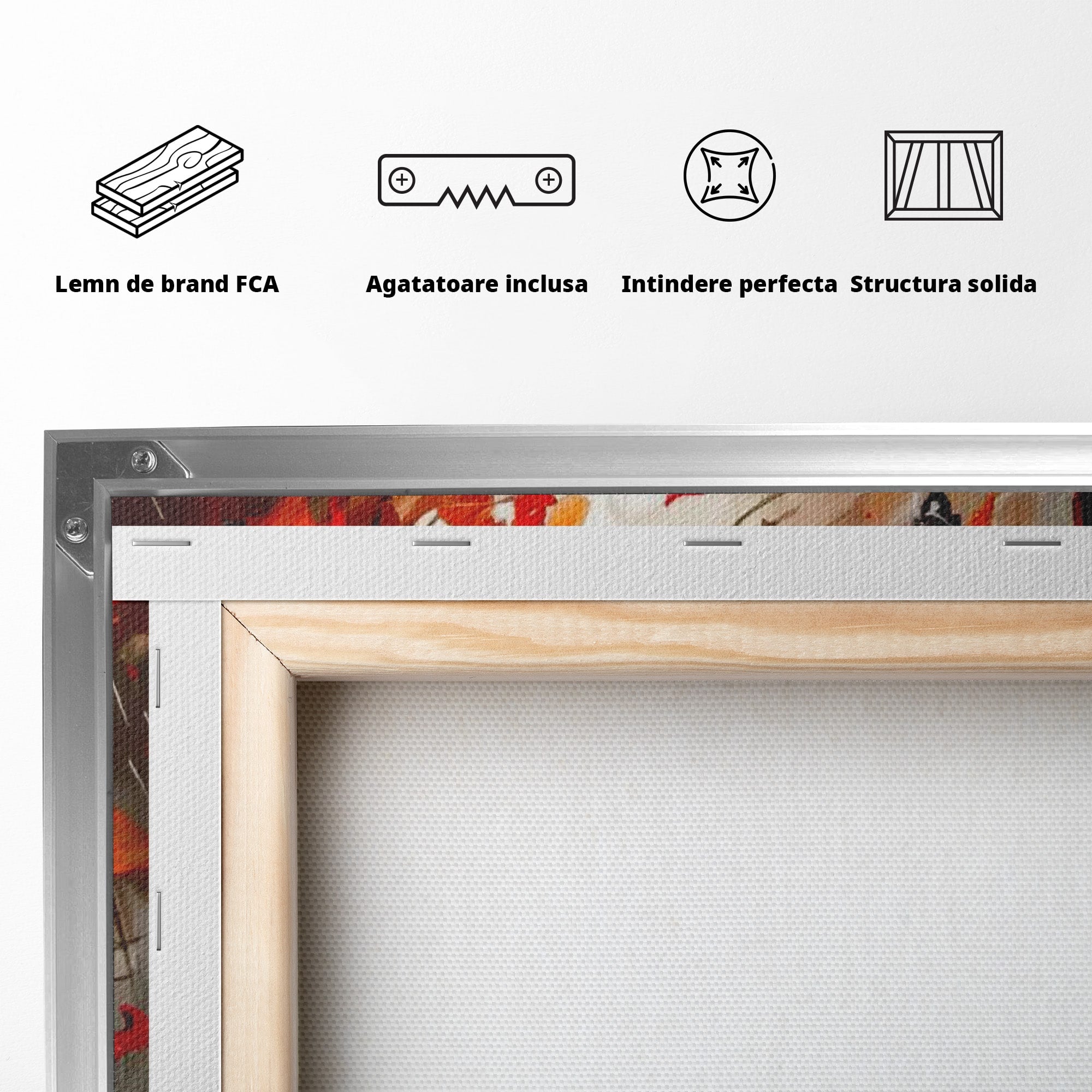 Tablou Canvas Premium LuxCanva® PI1069, Plimbare De Toamna, Toamna, Umbrela, Femeie, Plimbare, Parc, Living, Romantic, Culori Vibrante