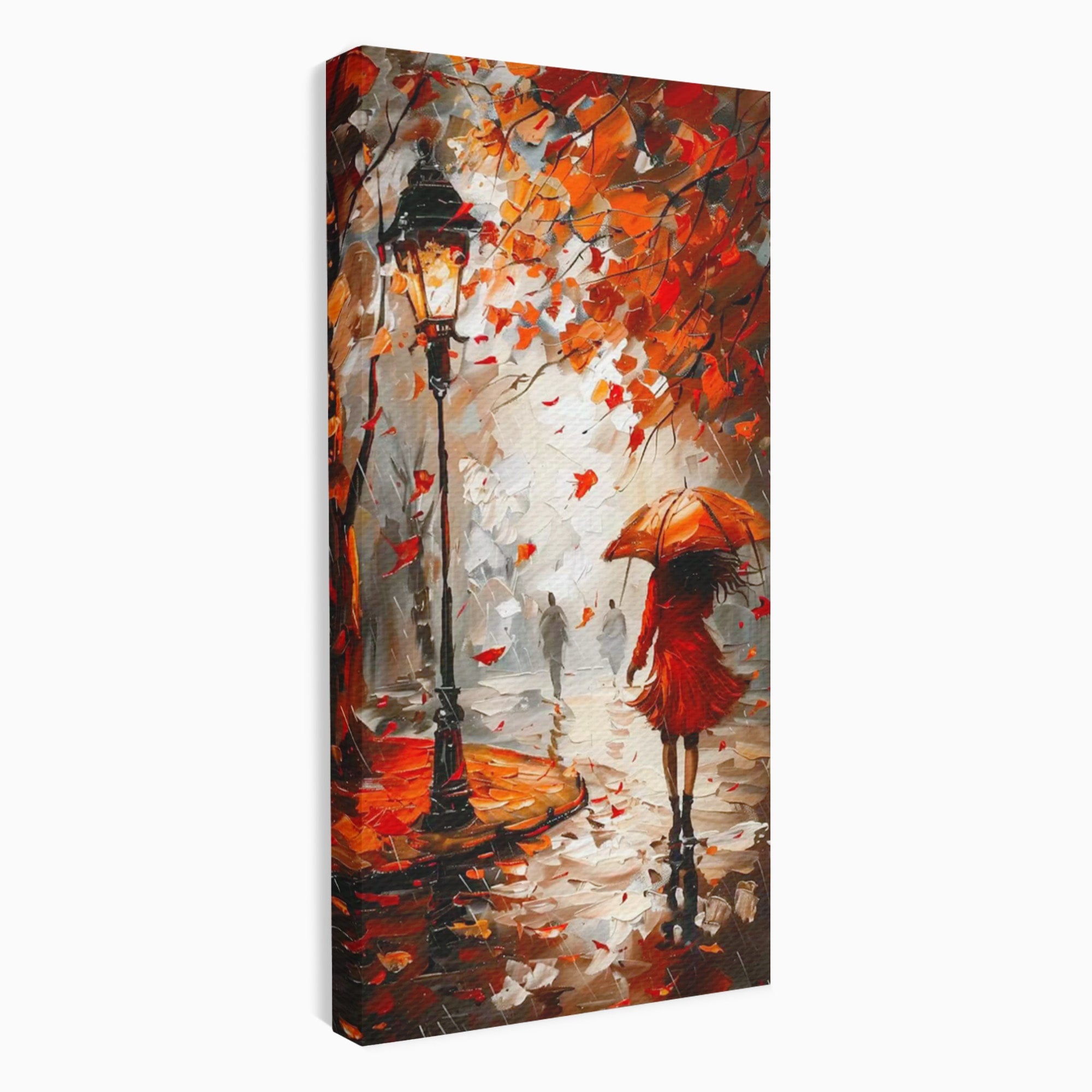 Tablou Canvas Premium LuxCanva® PI1069, Plimbare De Toamna, Toamna, Umbrela, Femeie, Plimbare, Parc, Living, Romantic, Culori Vibrante