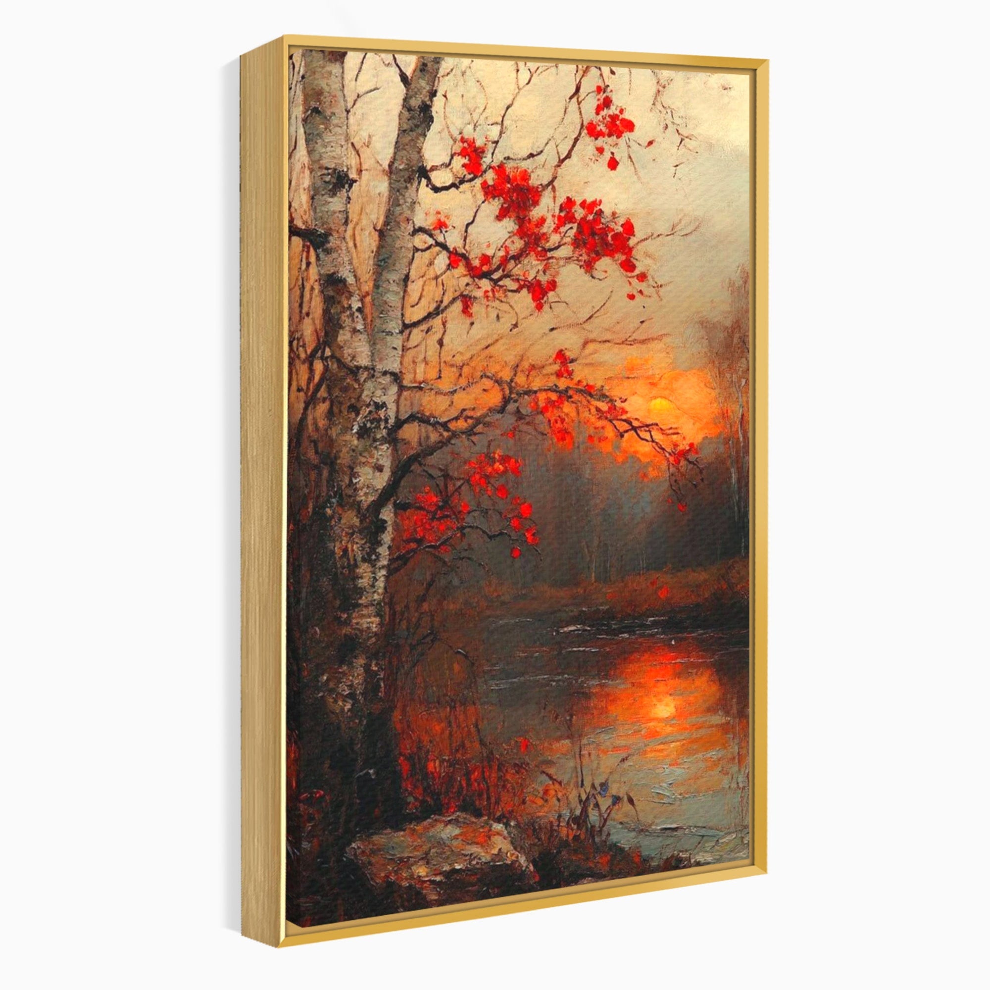 Tablou Canvas Premium LuxCanva® PI1070, Apus De Toamna, Anotimp, Toamna, Peisaj, Natura, Living, Culori Vibrante