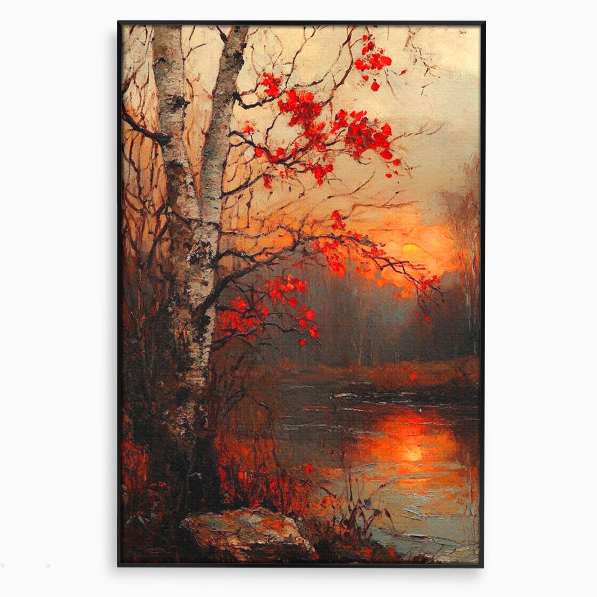 Tablou Canvas Premium LuxCanva® PI1070, Apus De Toamna, Anotimp, Toamna, Peisaj, Natura, Living, Culori Vibrante