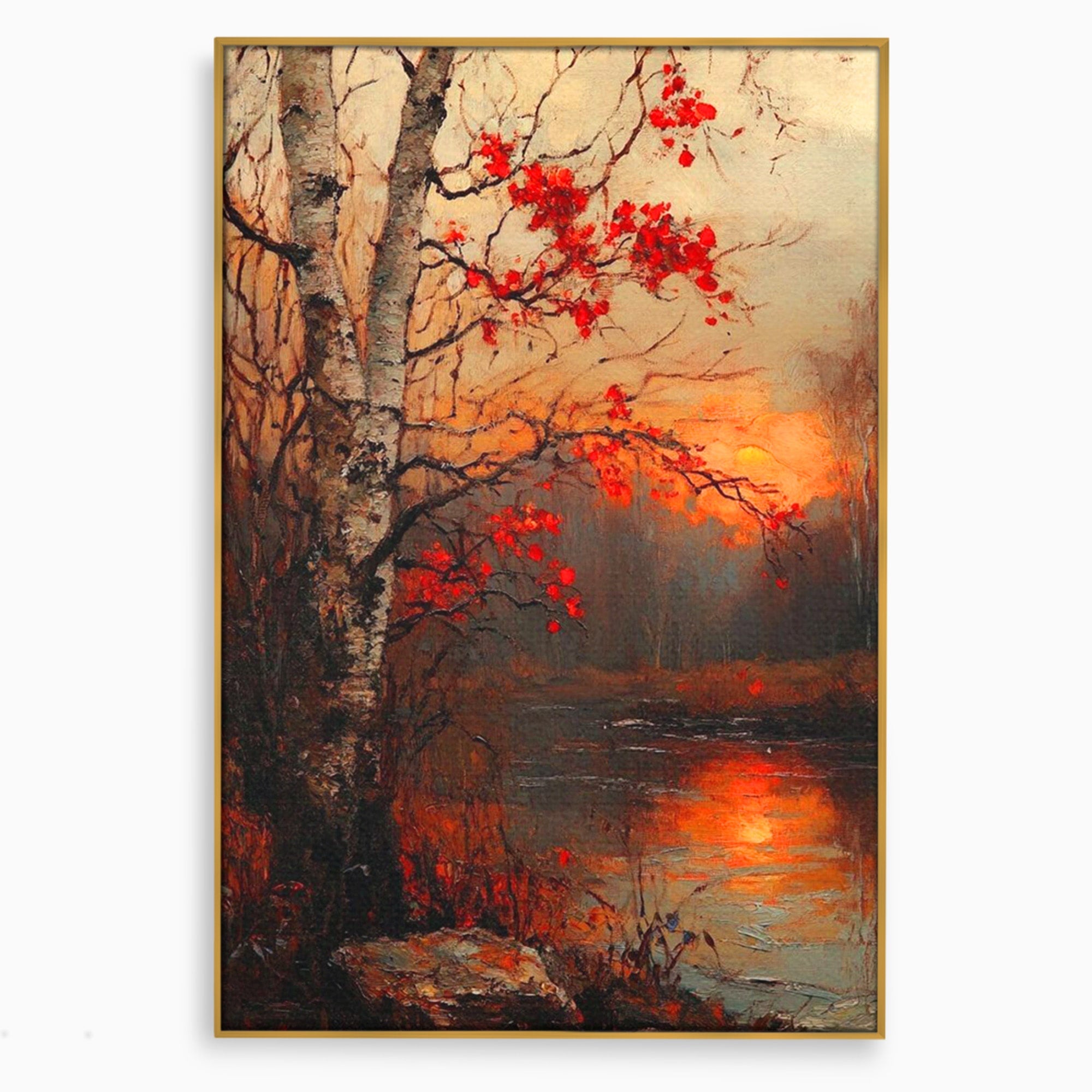 Tablou Canvas Premium LuxCanva® PI1070, Apus De Toamna, Anotimp, Toamna, Peisaj, Natura, Living, Culori Vibrante